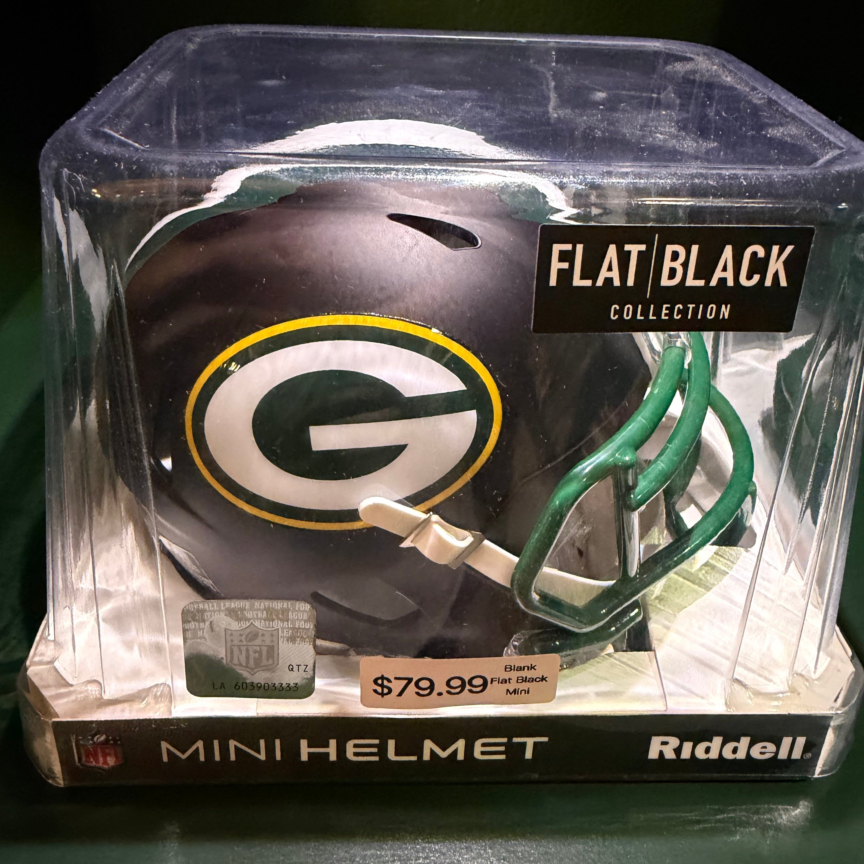 Black Matte Packers Mini Helmet