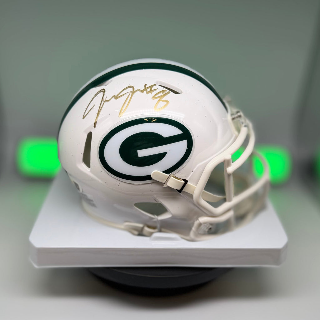 Josh Jacobs Signed Winter Warning Alt White Mini Helmet