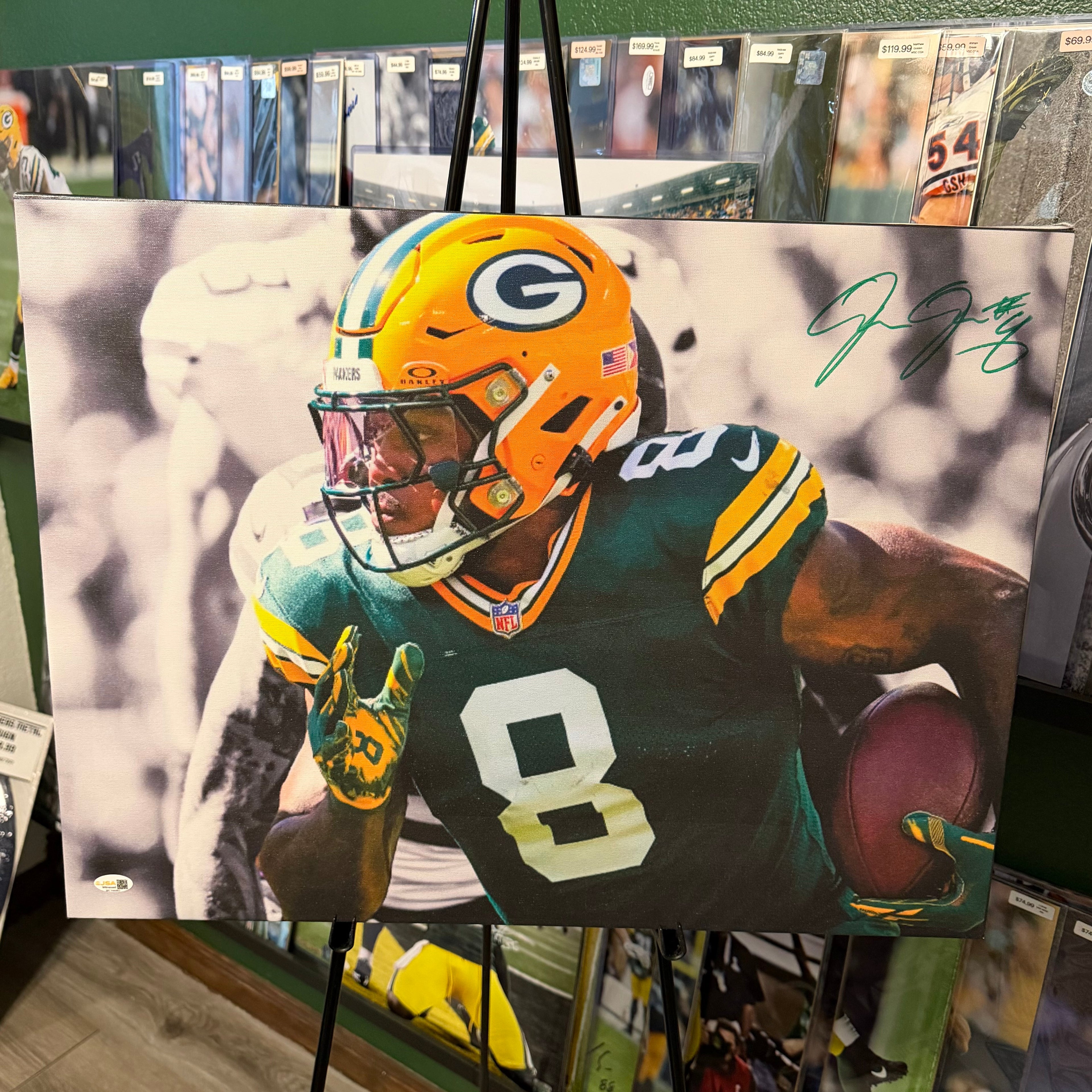 Josh Jacobs Signed 18x24 Canvas
