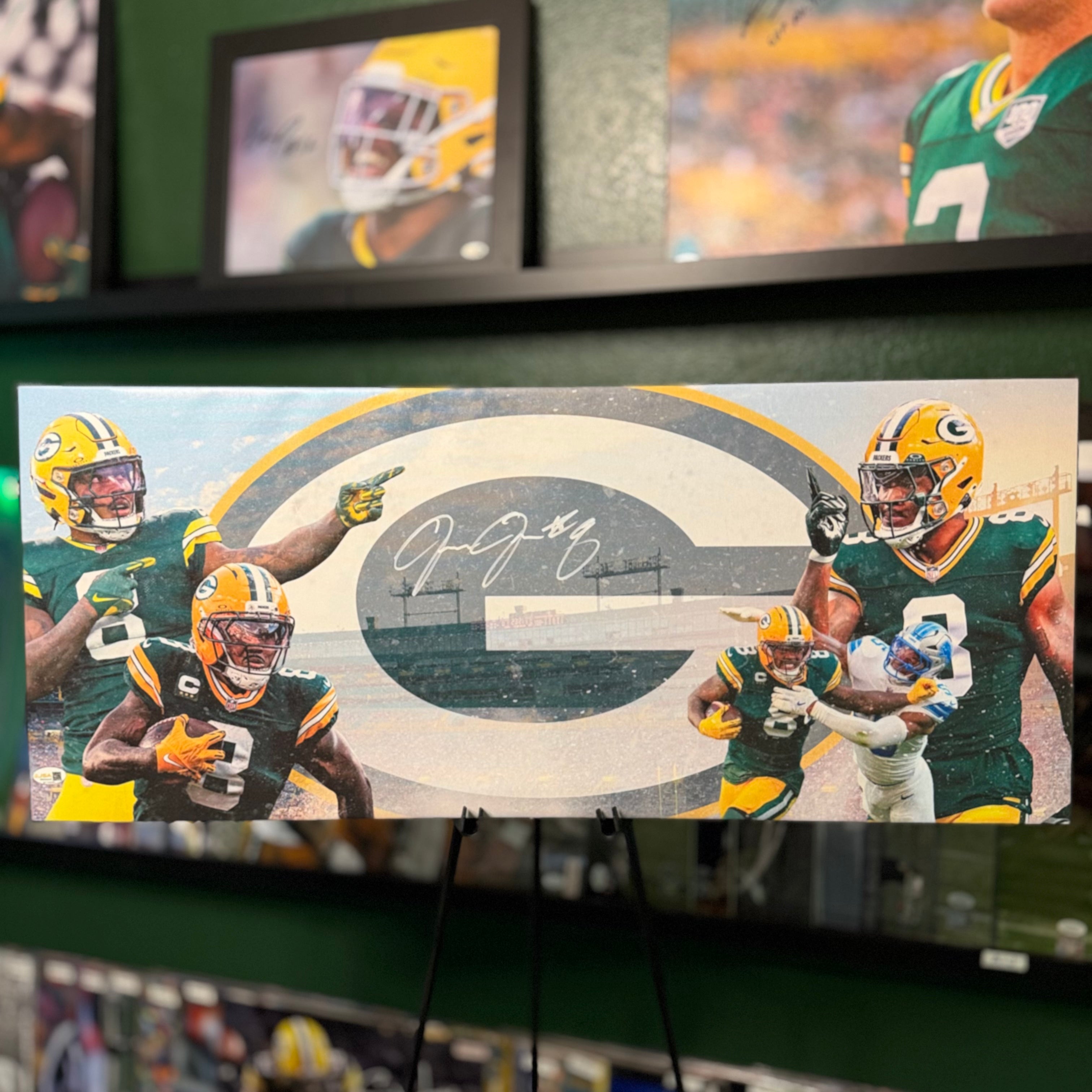 Josh Jacobs Signed 13x31 Canvas