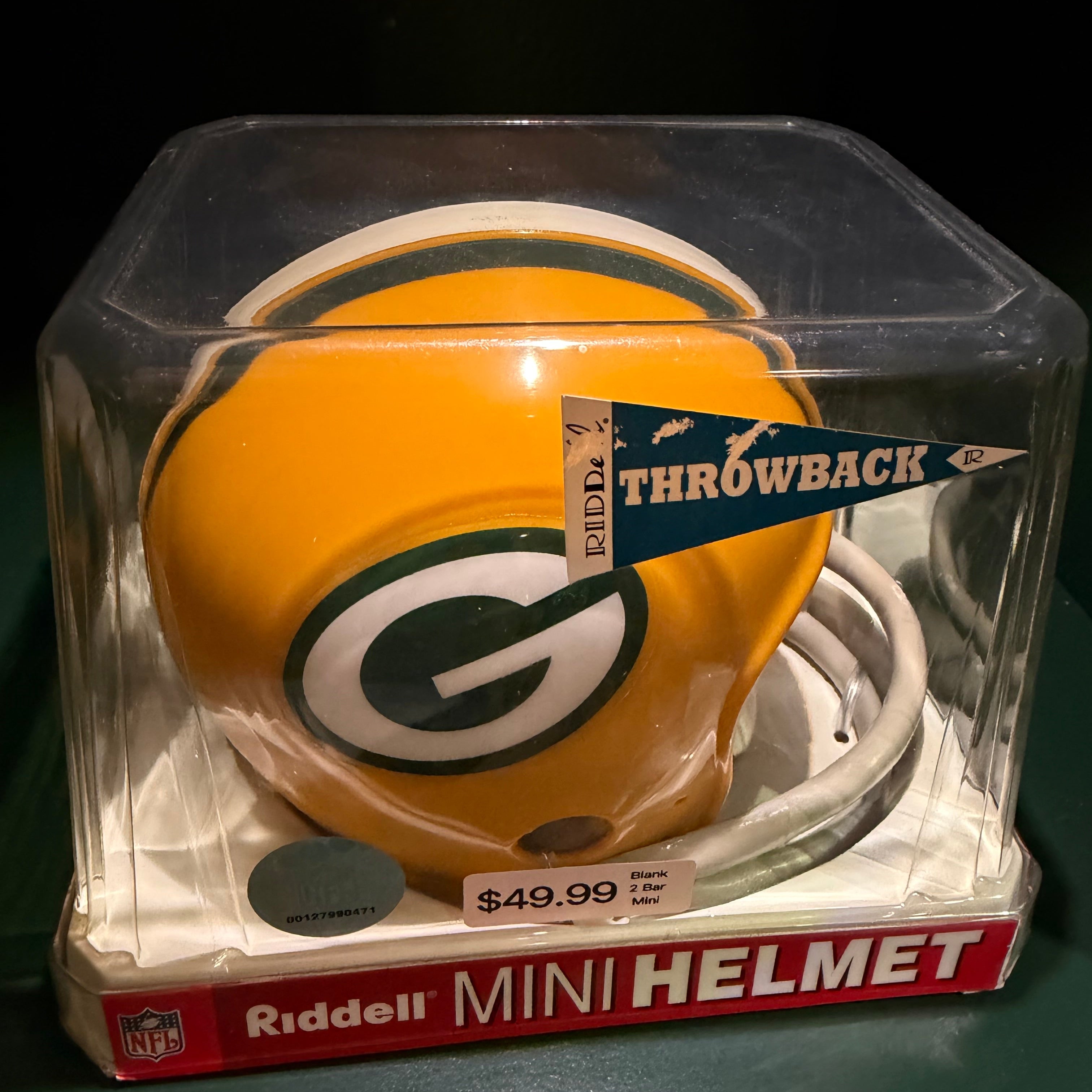 Packers 2 Bar Mini Helmet