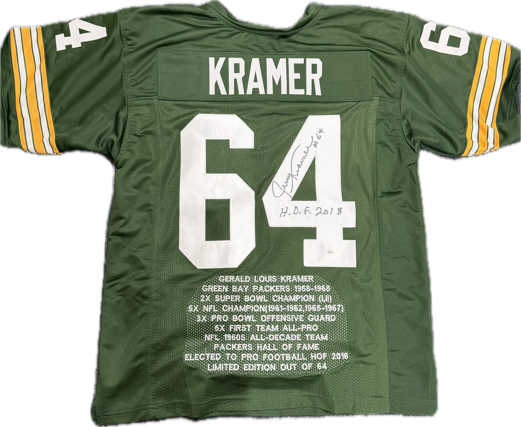 Jerry Kramer Signed Custom/Replica Career Accomplishment Jersey