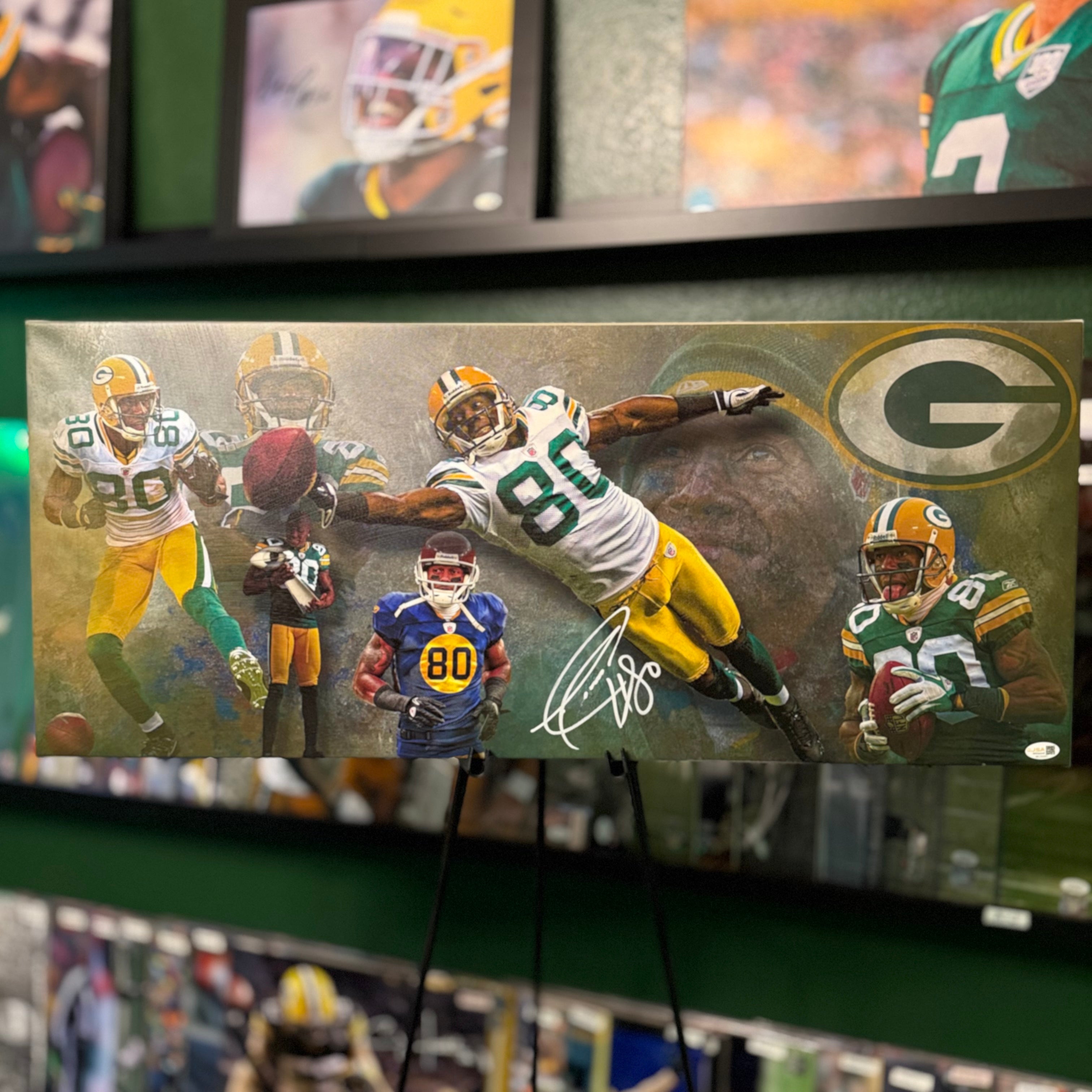 Donald Driver Signed 13x31 Canvas