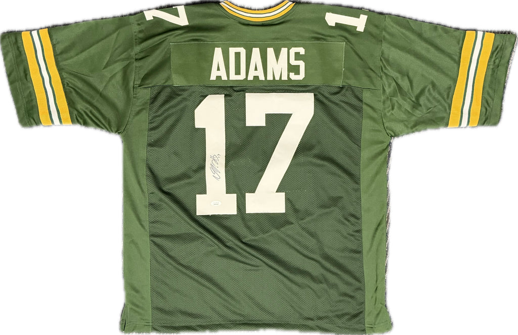Green sports jersey with 'Adams' and number '17' on a white background
