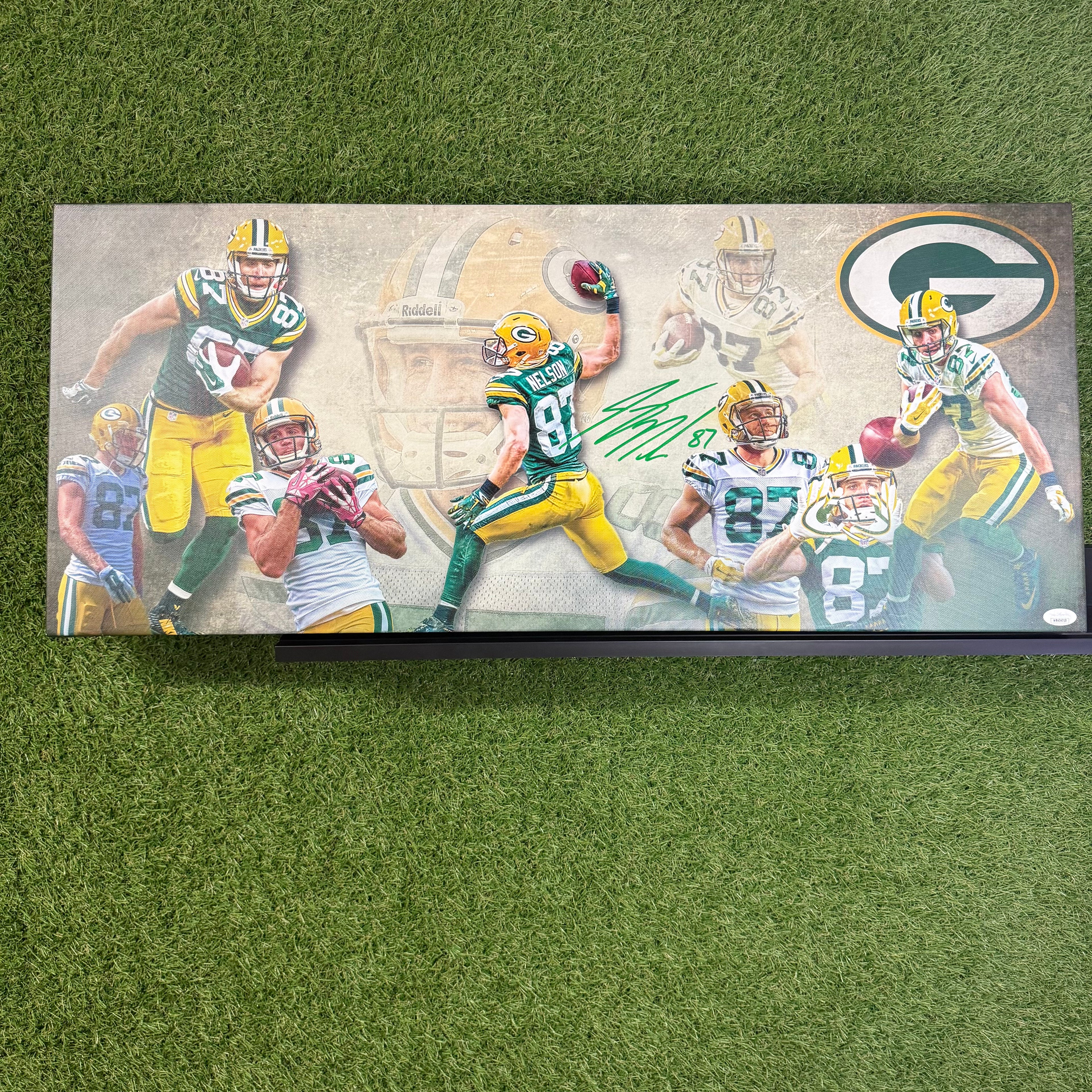 Jordy Nelson 13x31 Signed Canvas- Packers