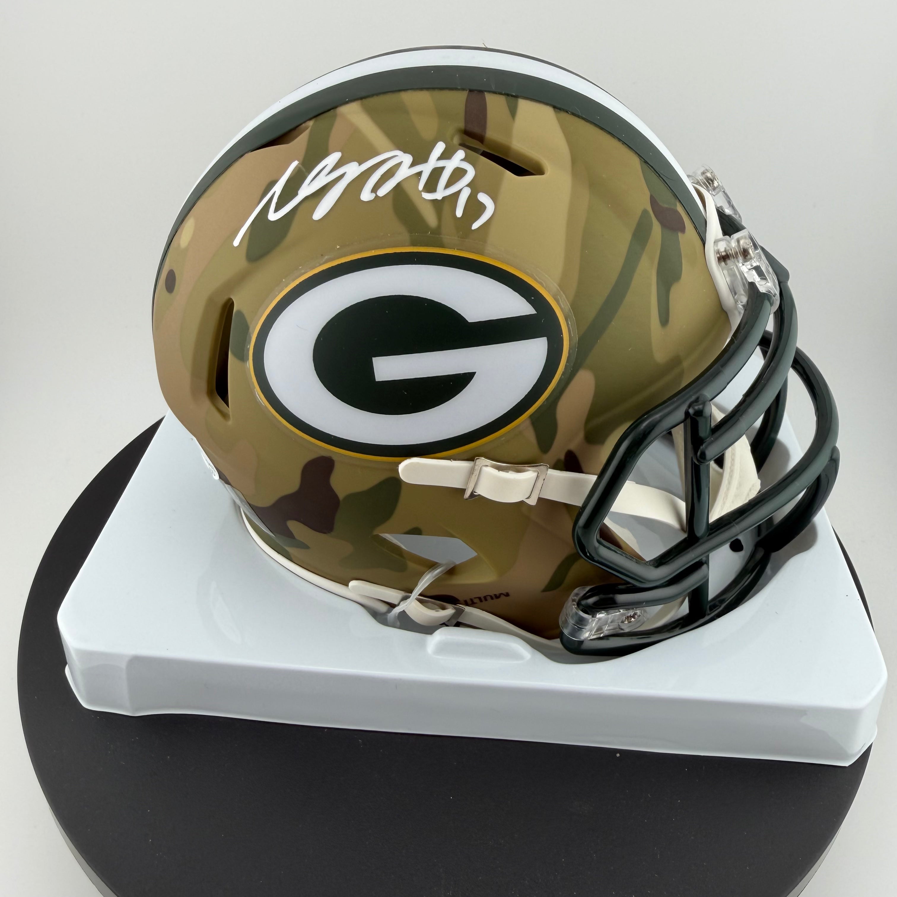 Davante Adams Signed Packers Camo Mini Helmet
