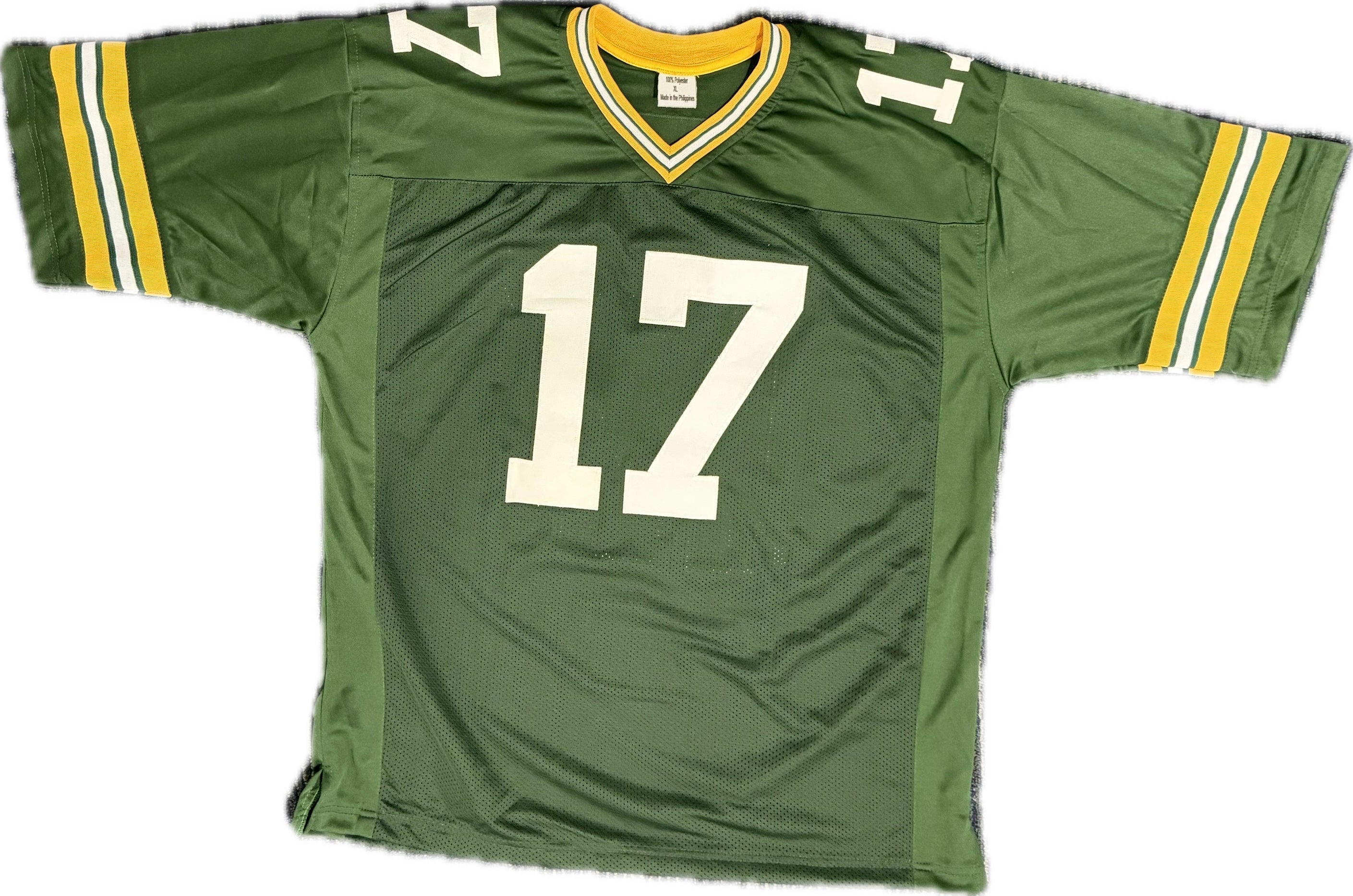 Green football jersey with number 17 on a white background