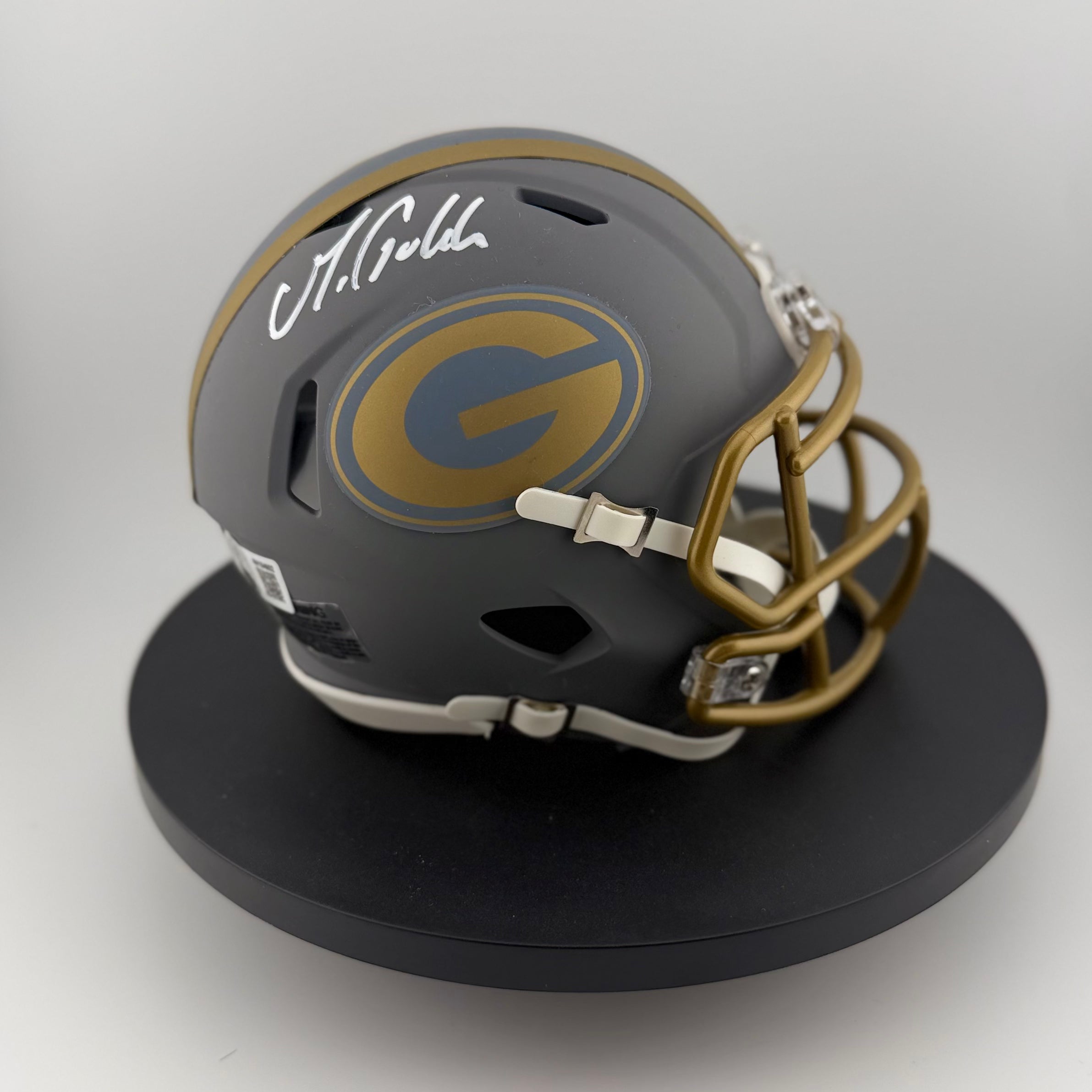 Matthew Golden Signed Packers Slate Mini Helmet