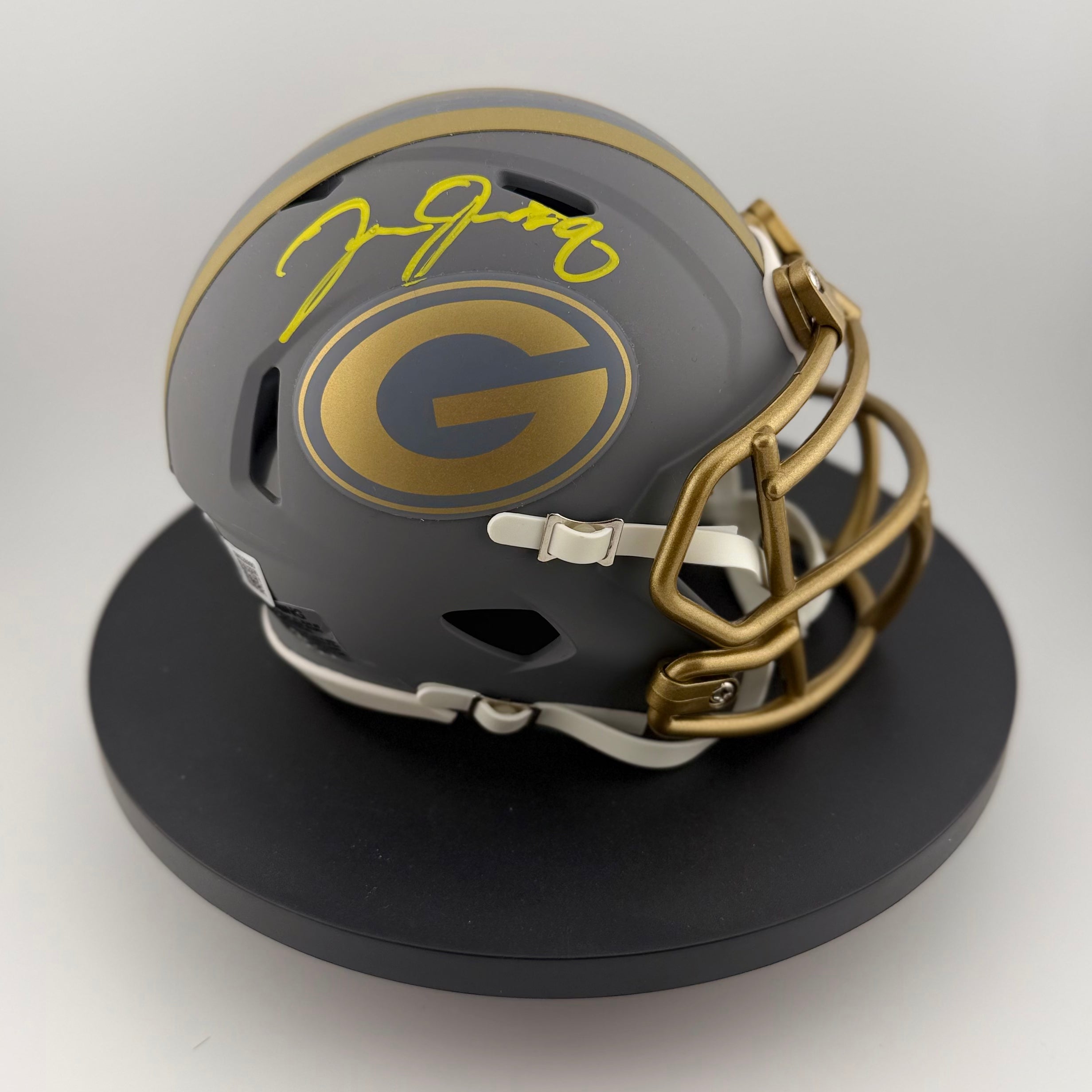 Josh Jacobs Signed Packers Slate Mini Helmet