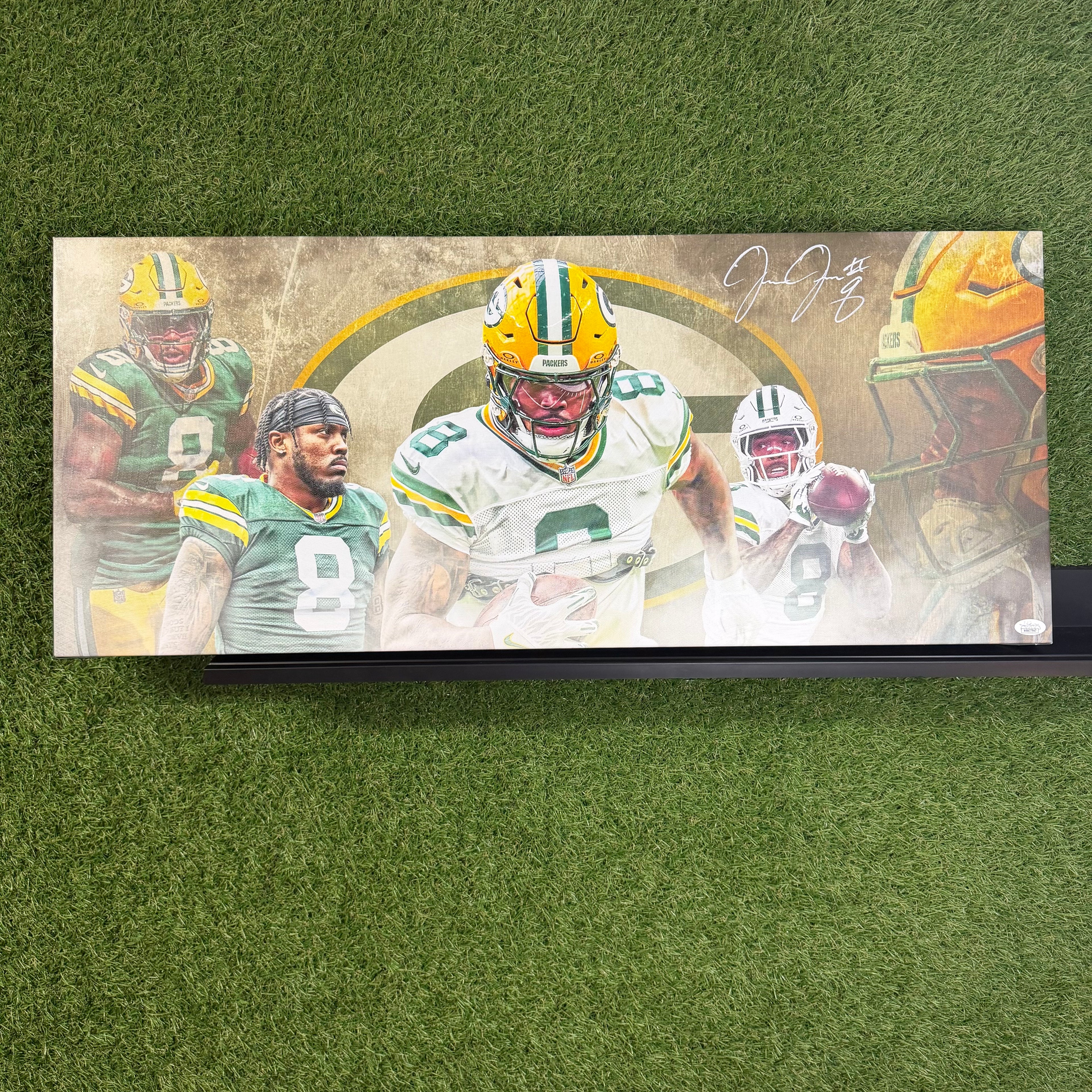 Josh Jacobs Signed 13x31 Canvas