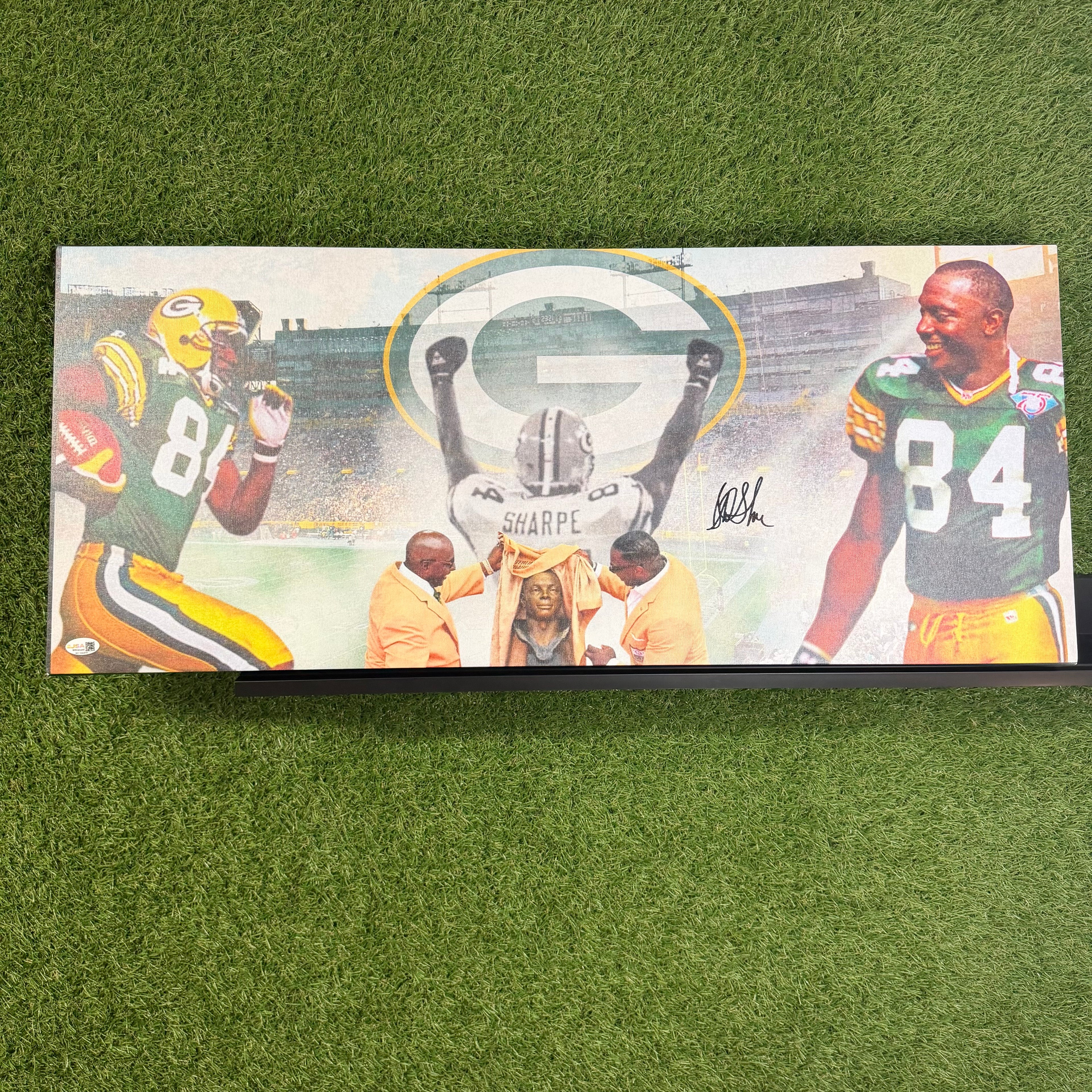 Sterling Sharpe Signed 13x31 Canvas- Packers