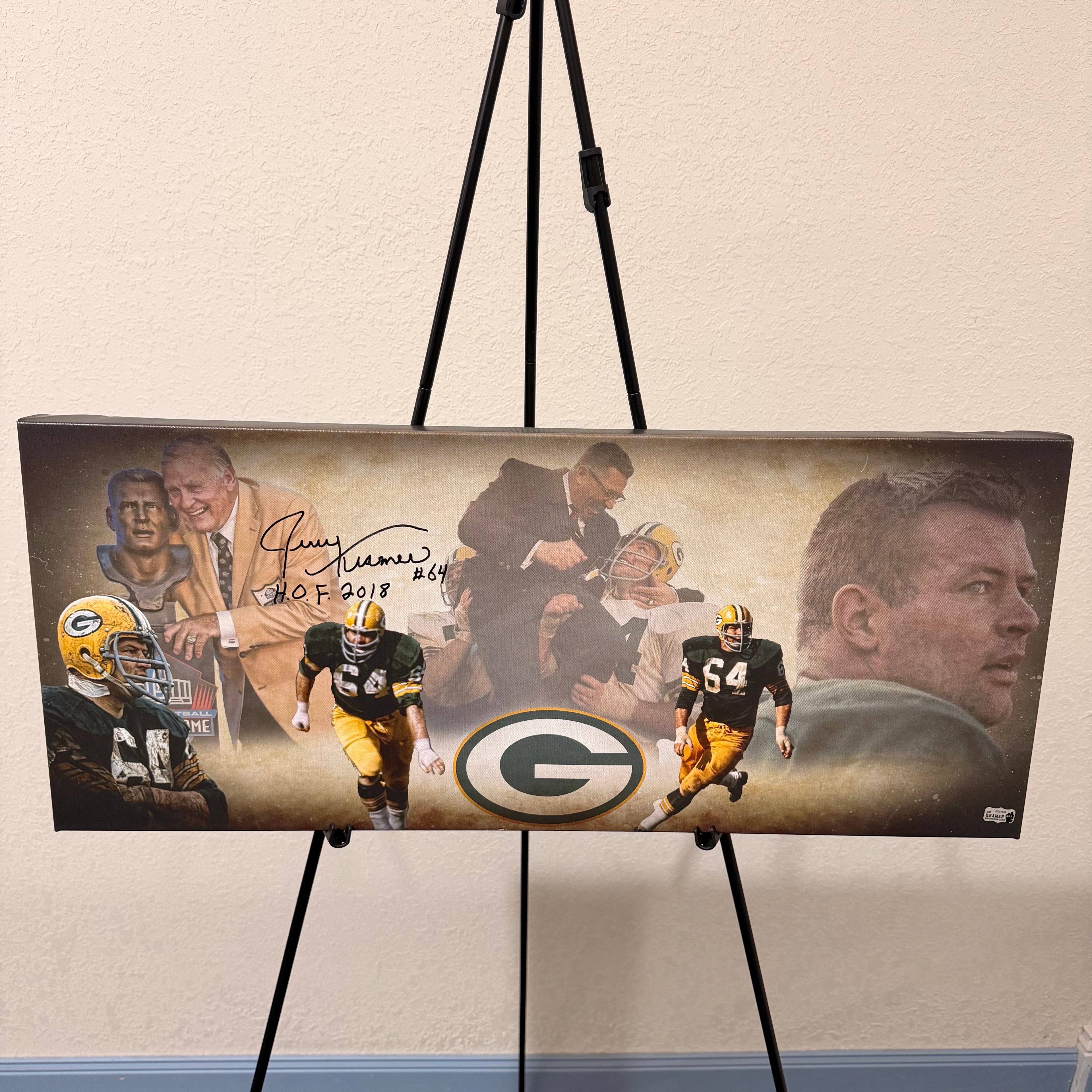 Jerry Kramer Signed 13x31 Canvas