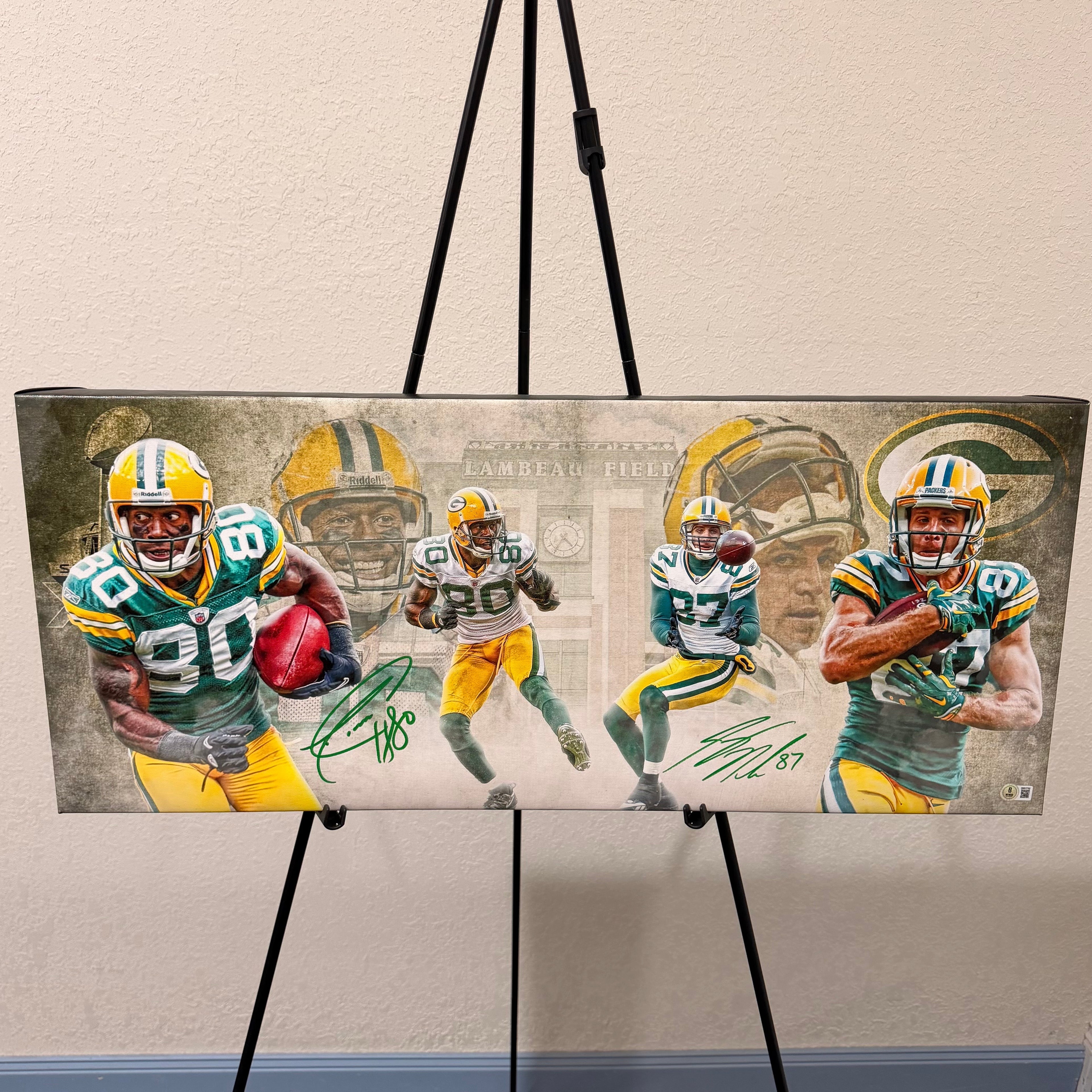 Donald Driver/Jordy Nelson 13x31 Canvas- Beckett COA