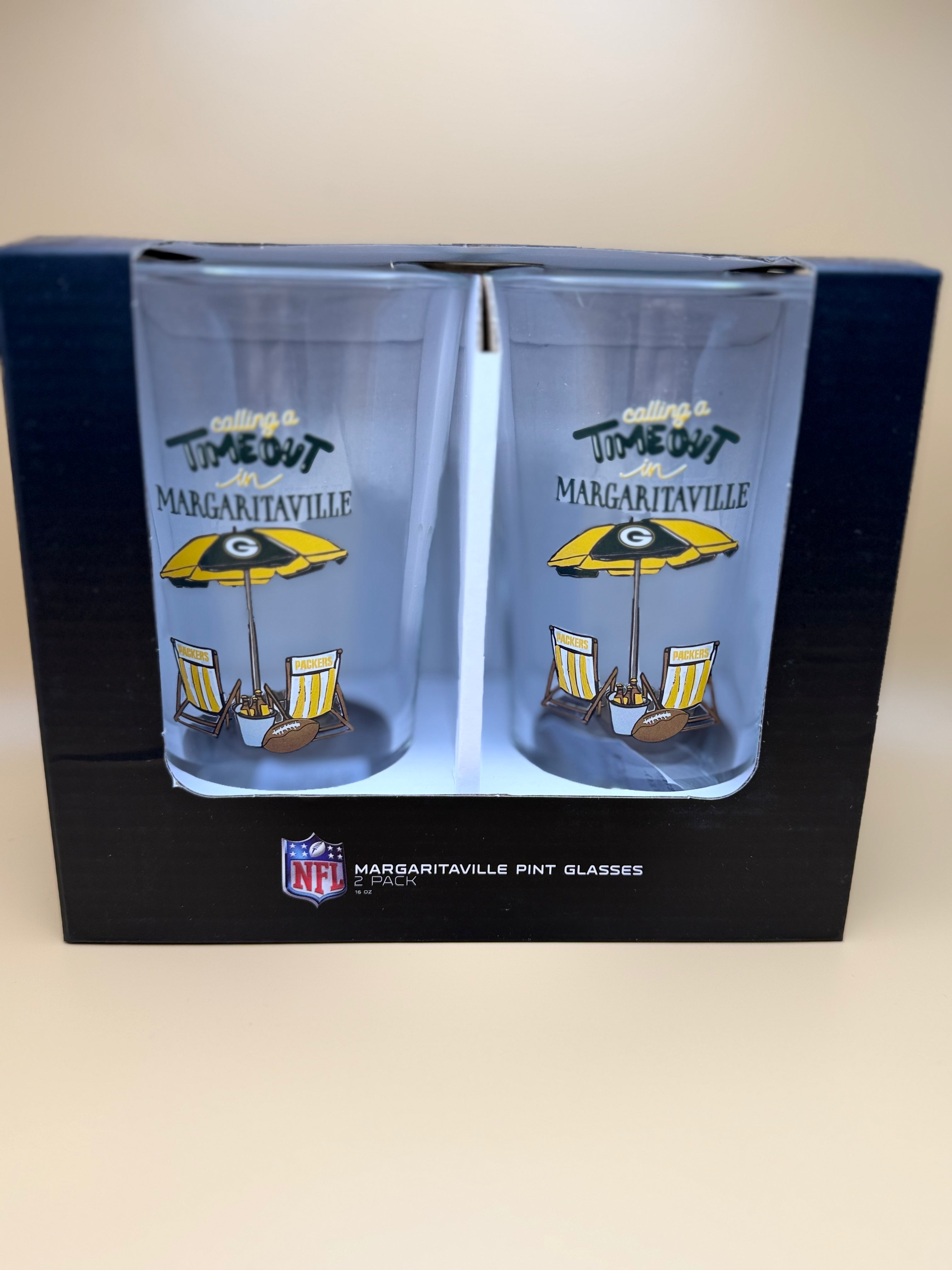 Packers Margaritaville 2 Pack Glass Set!