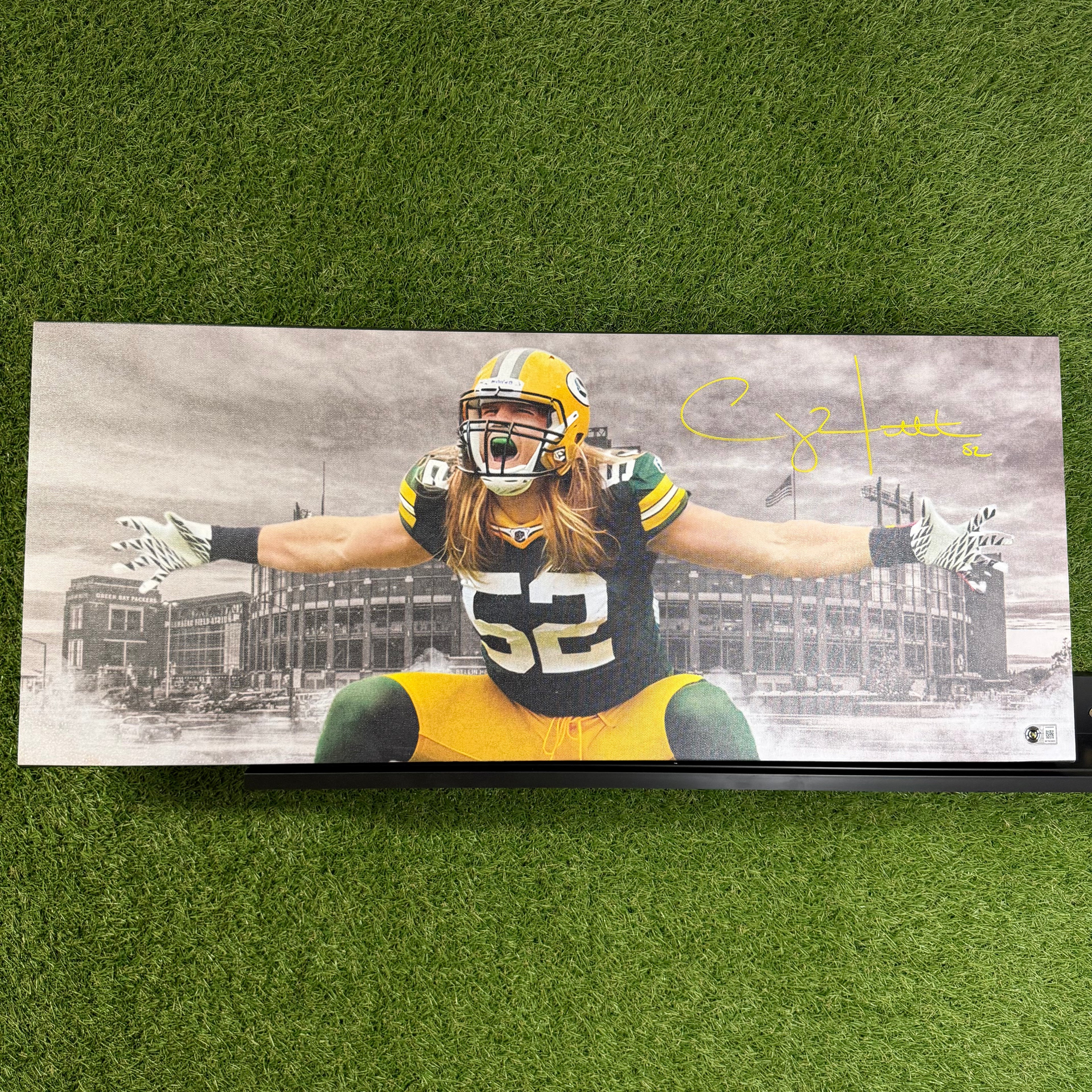 Packers Clay Matthews Signed 13x31 Canvas