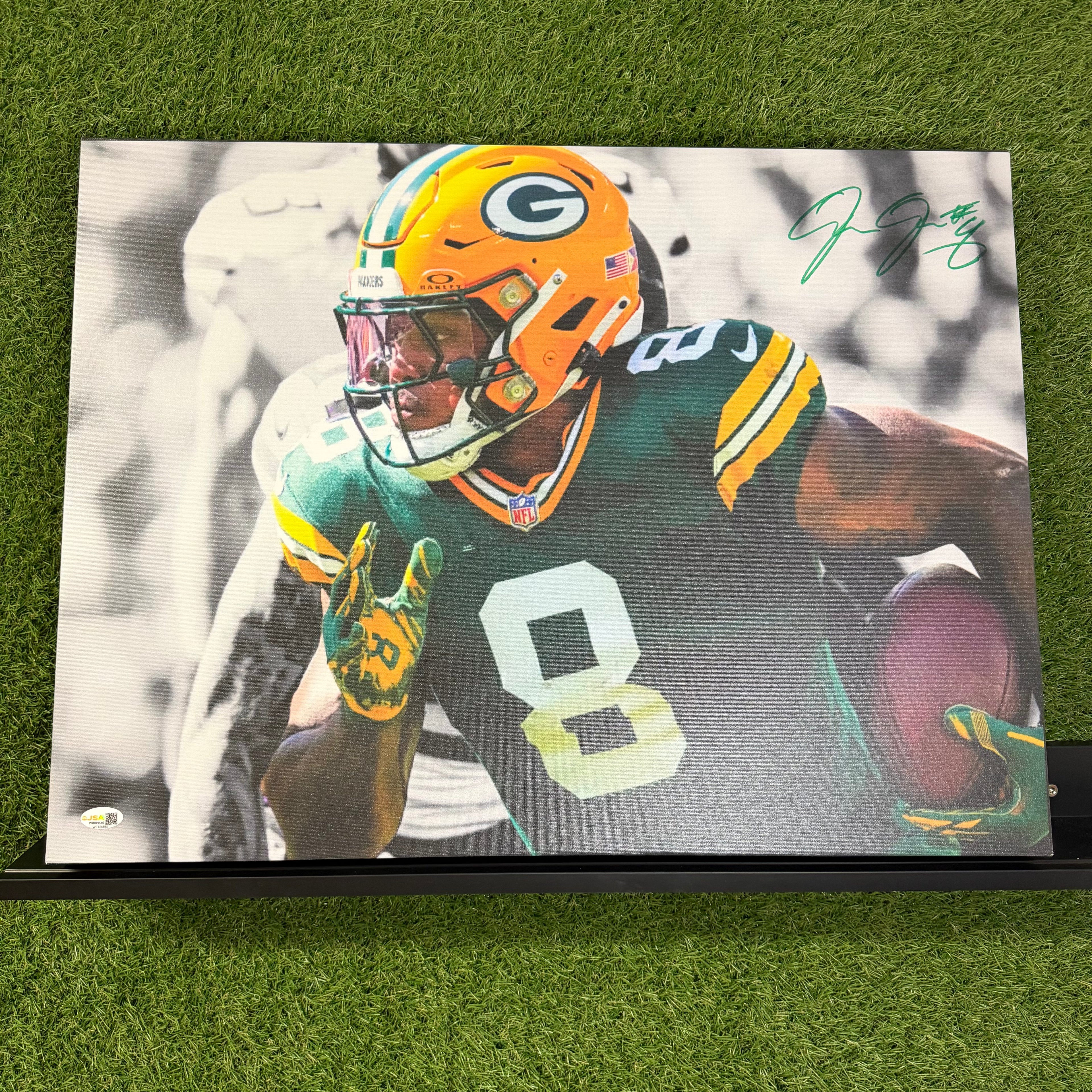 Josh Jacobs Signed 18x24 Canvas- Packers