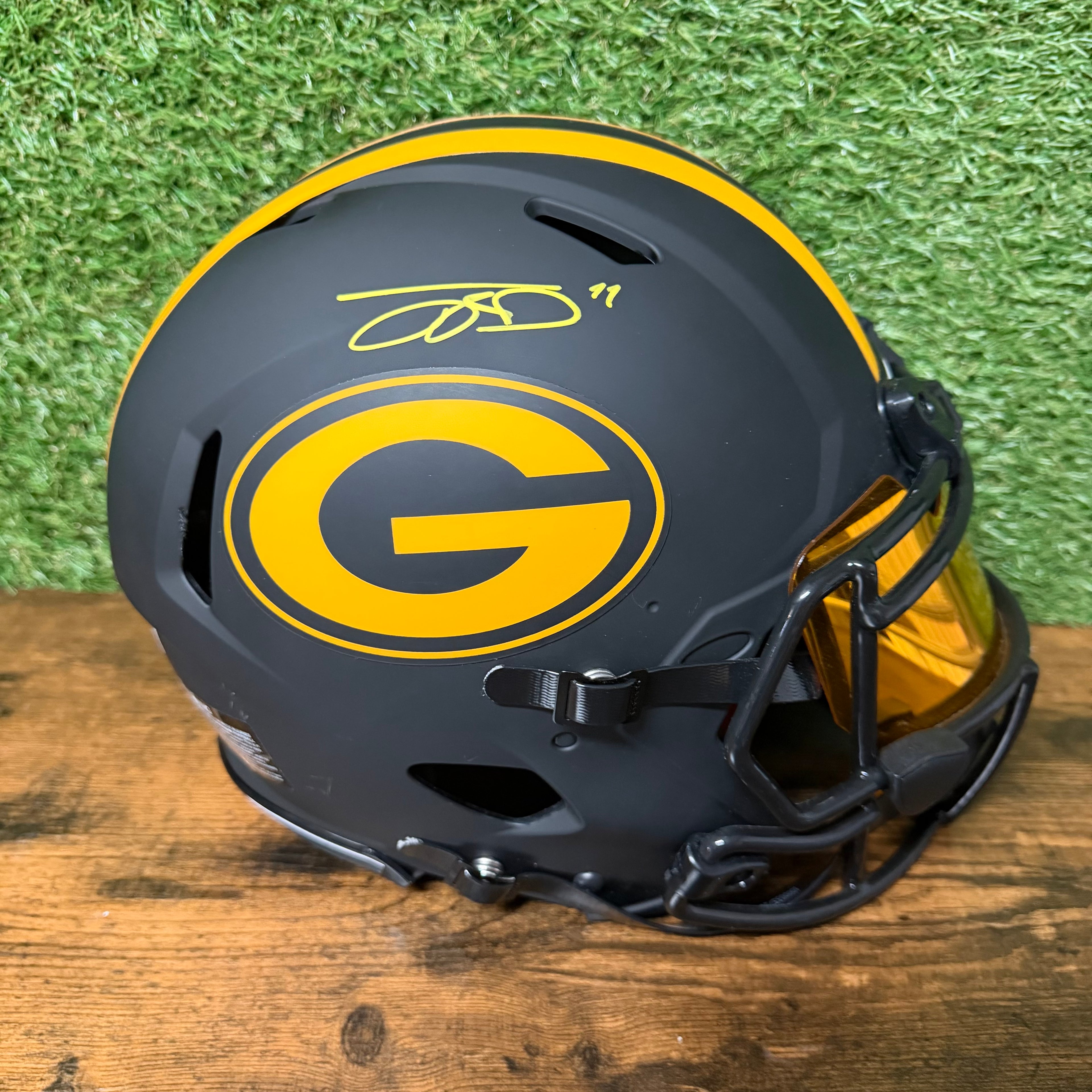 Jayden Reed Eclipse Authentic Full Size Packers Helmet w/ Visor