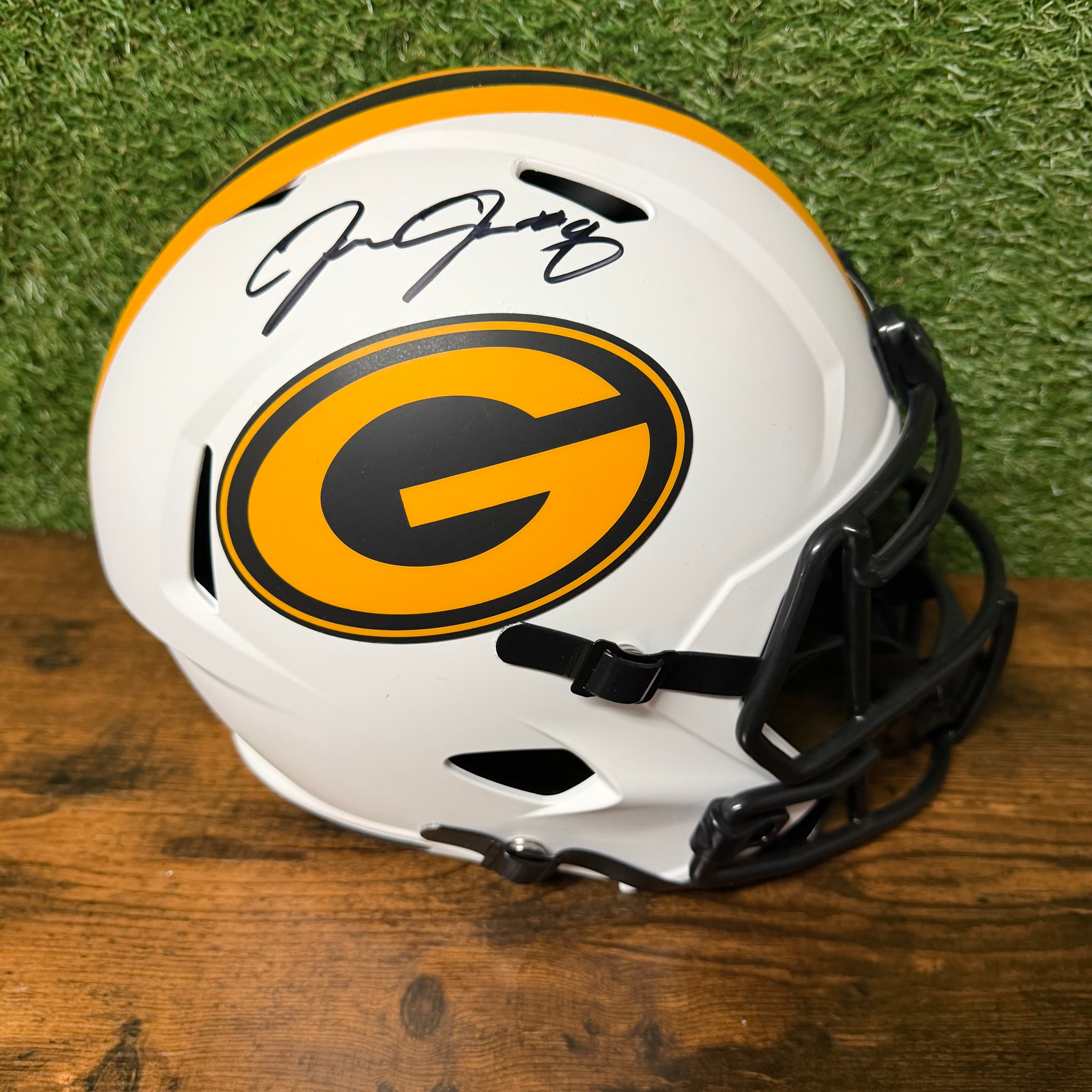 Josh Jacobs Lunar Replica Full Size Packers Helmet