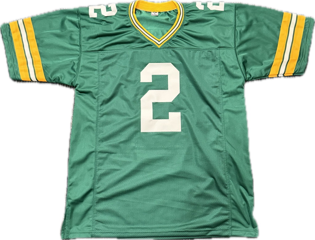Green football jersey with number 2 on a white background
