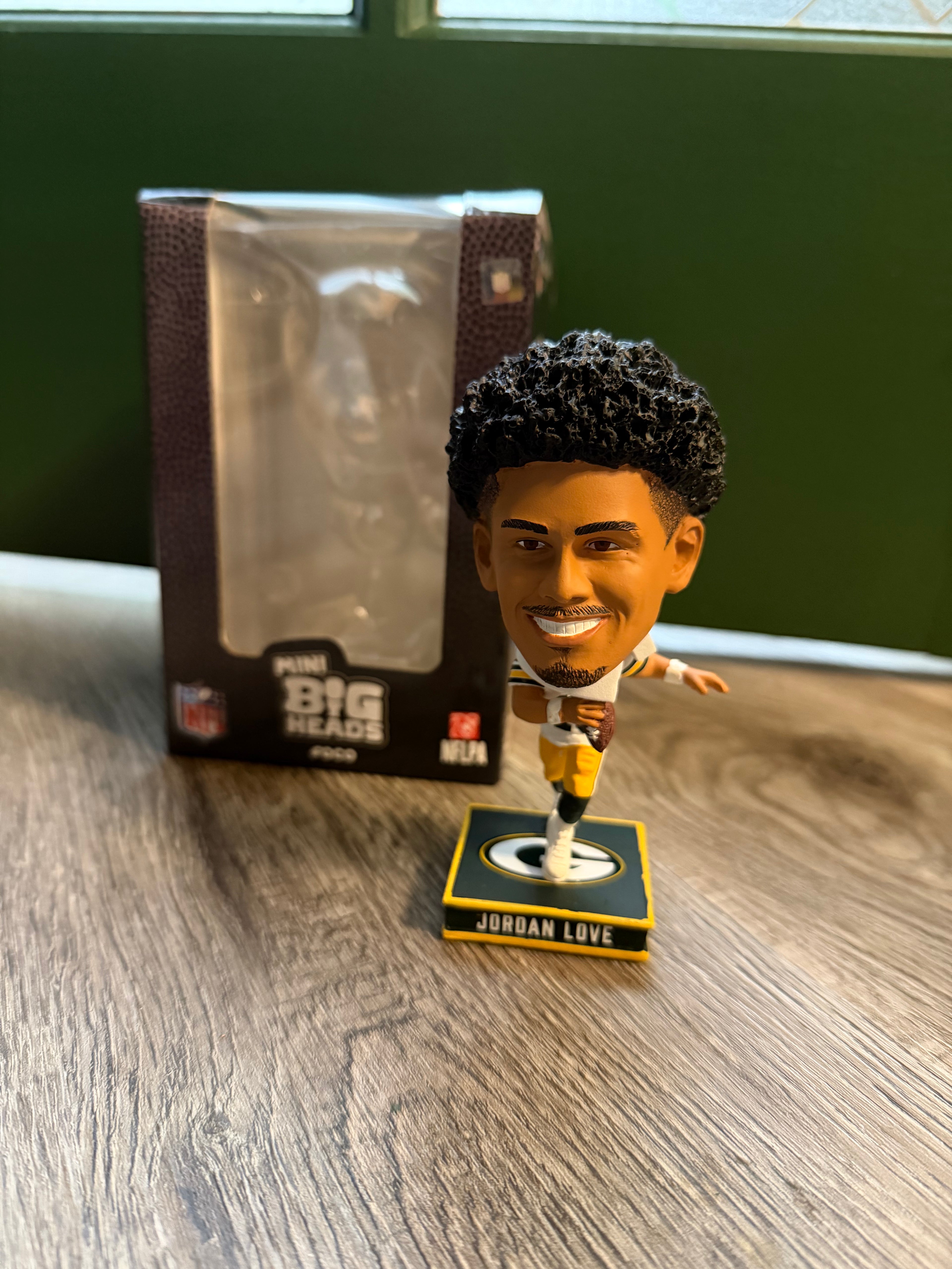 Jordan Love Mini Bighead Bobblehead (White Jersey)