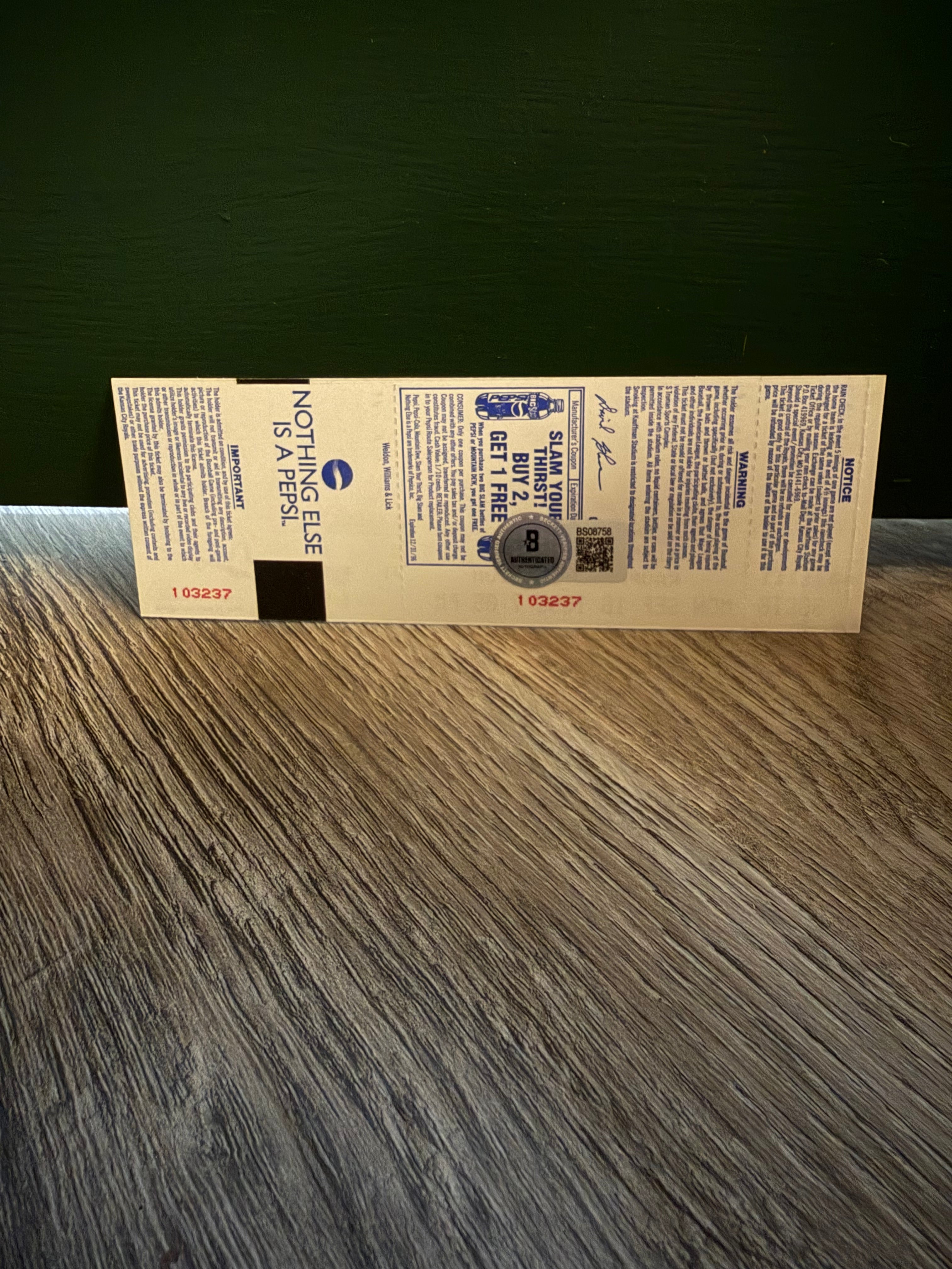 Paul Molitor Signed 3000th Ticket Stub