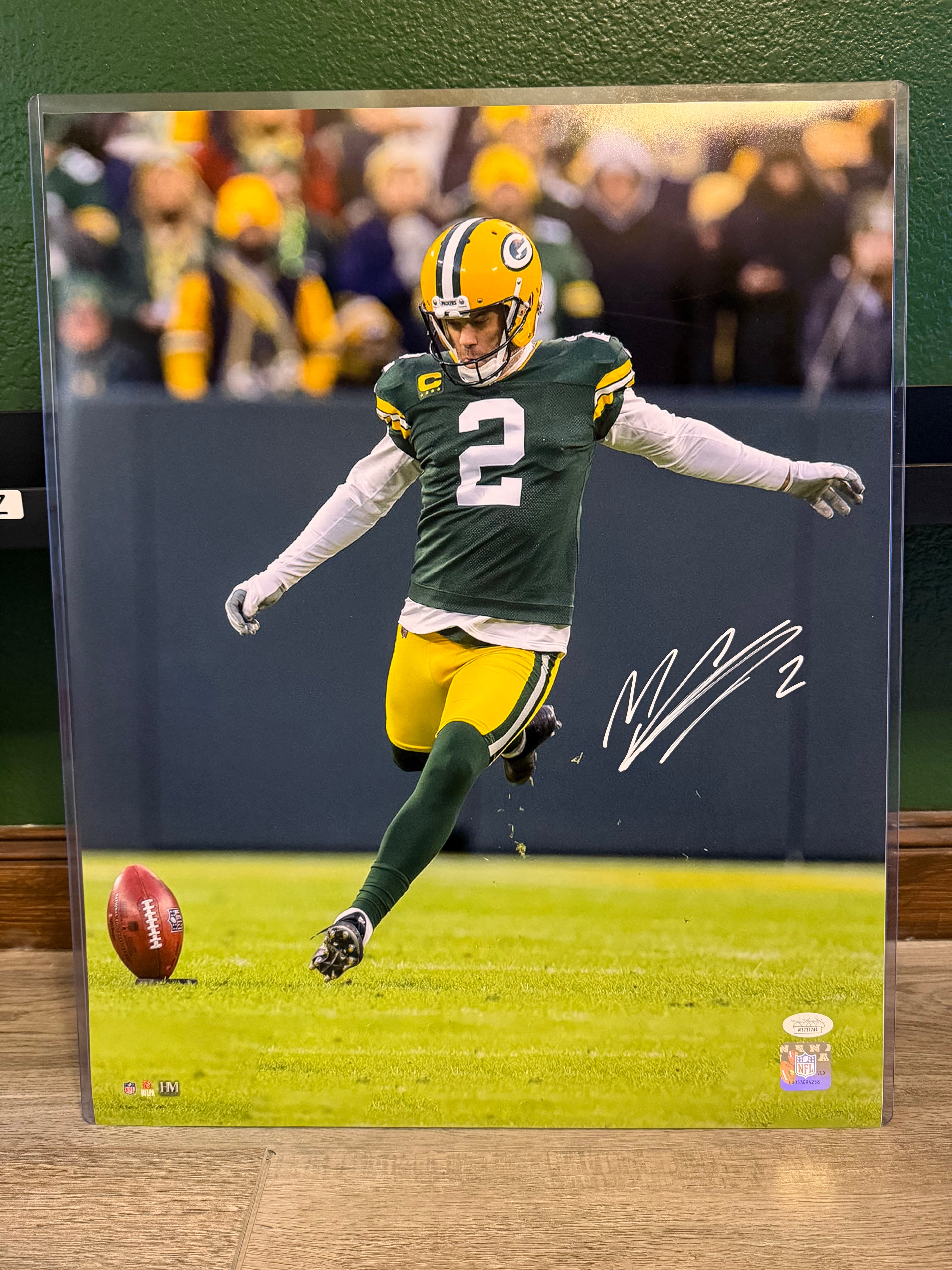 Mason Crosby Signed 16x20