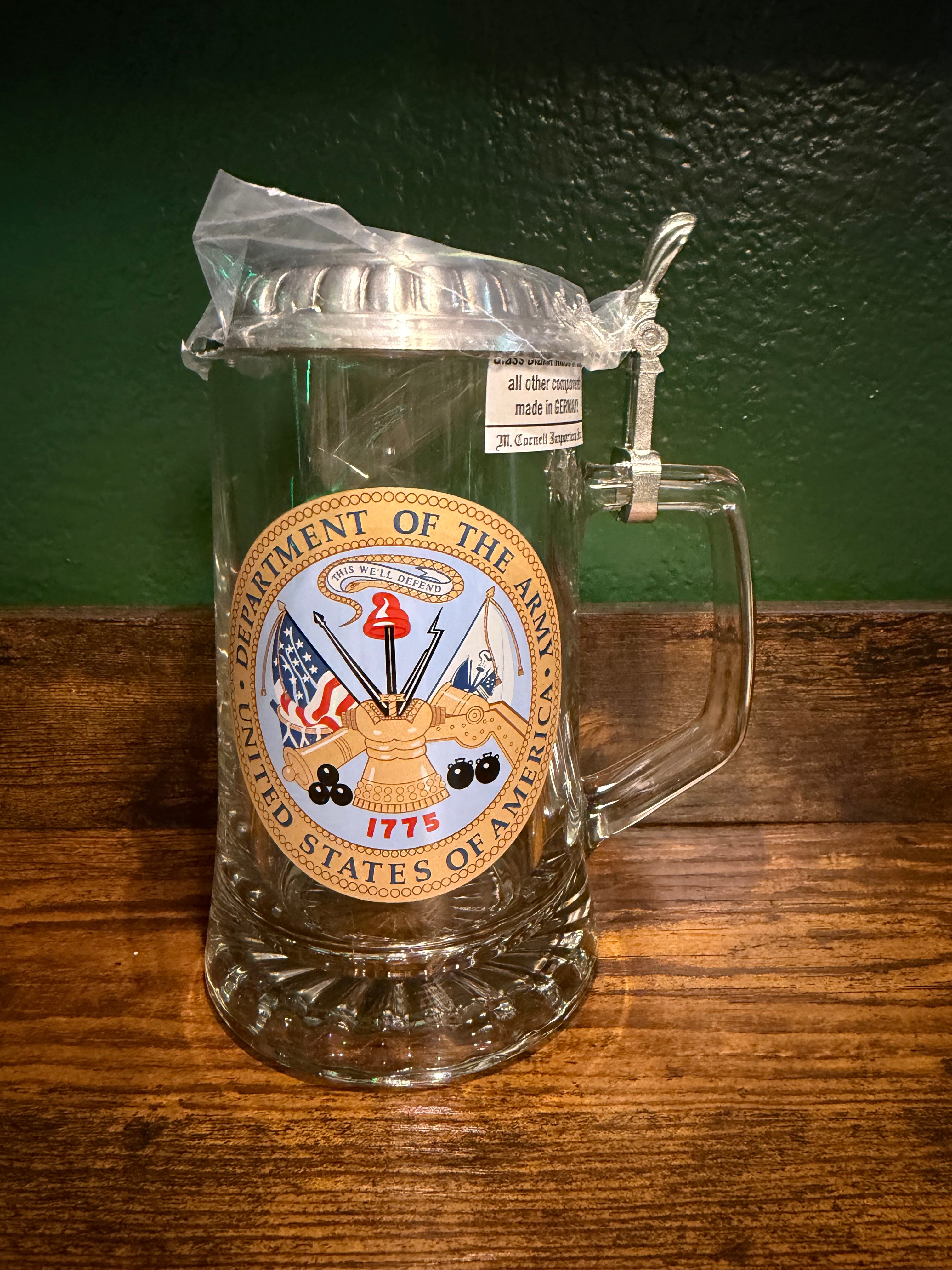 United States Army Glass Stein