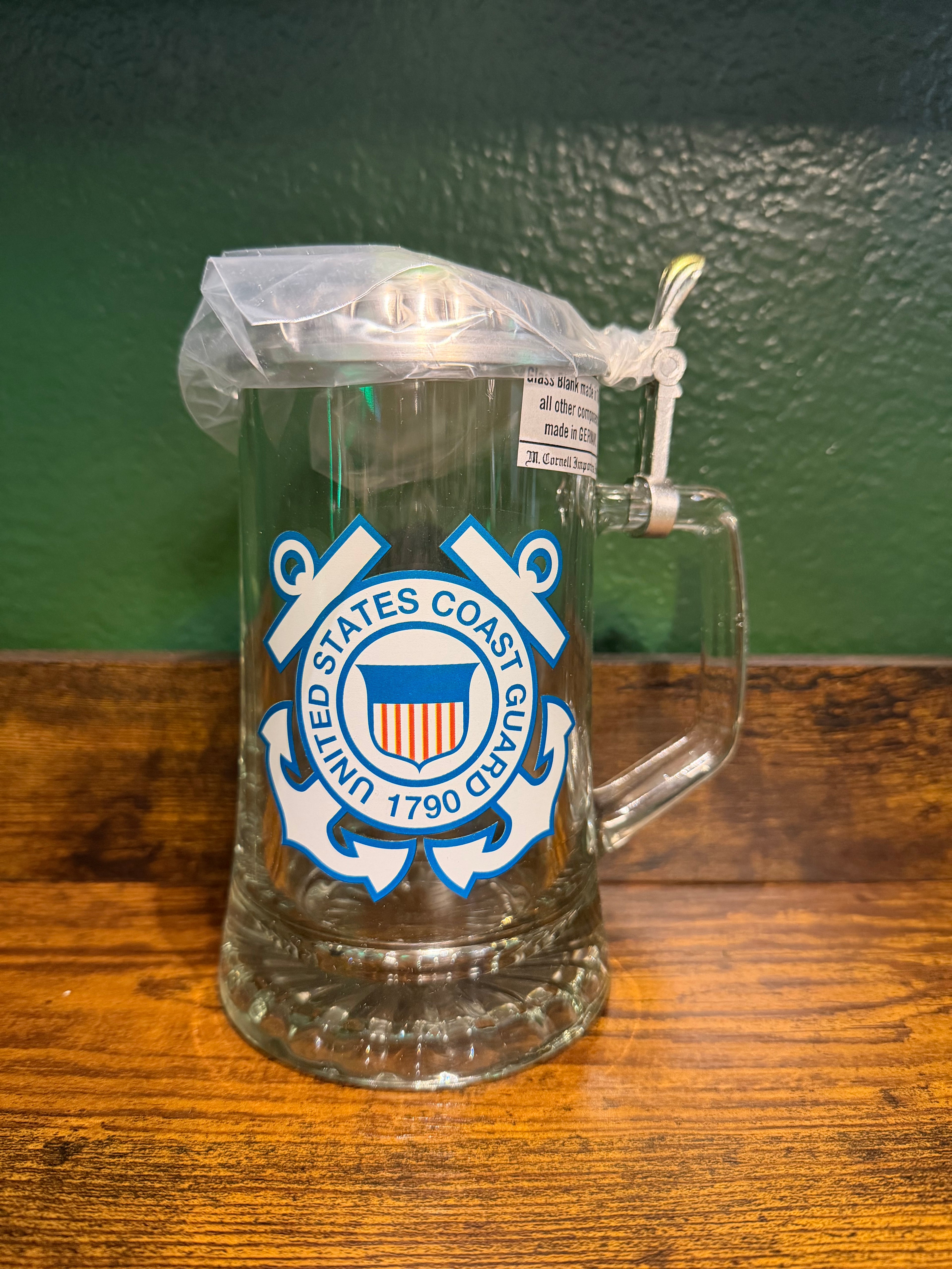 Unites States Coast Guard Glass Stein