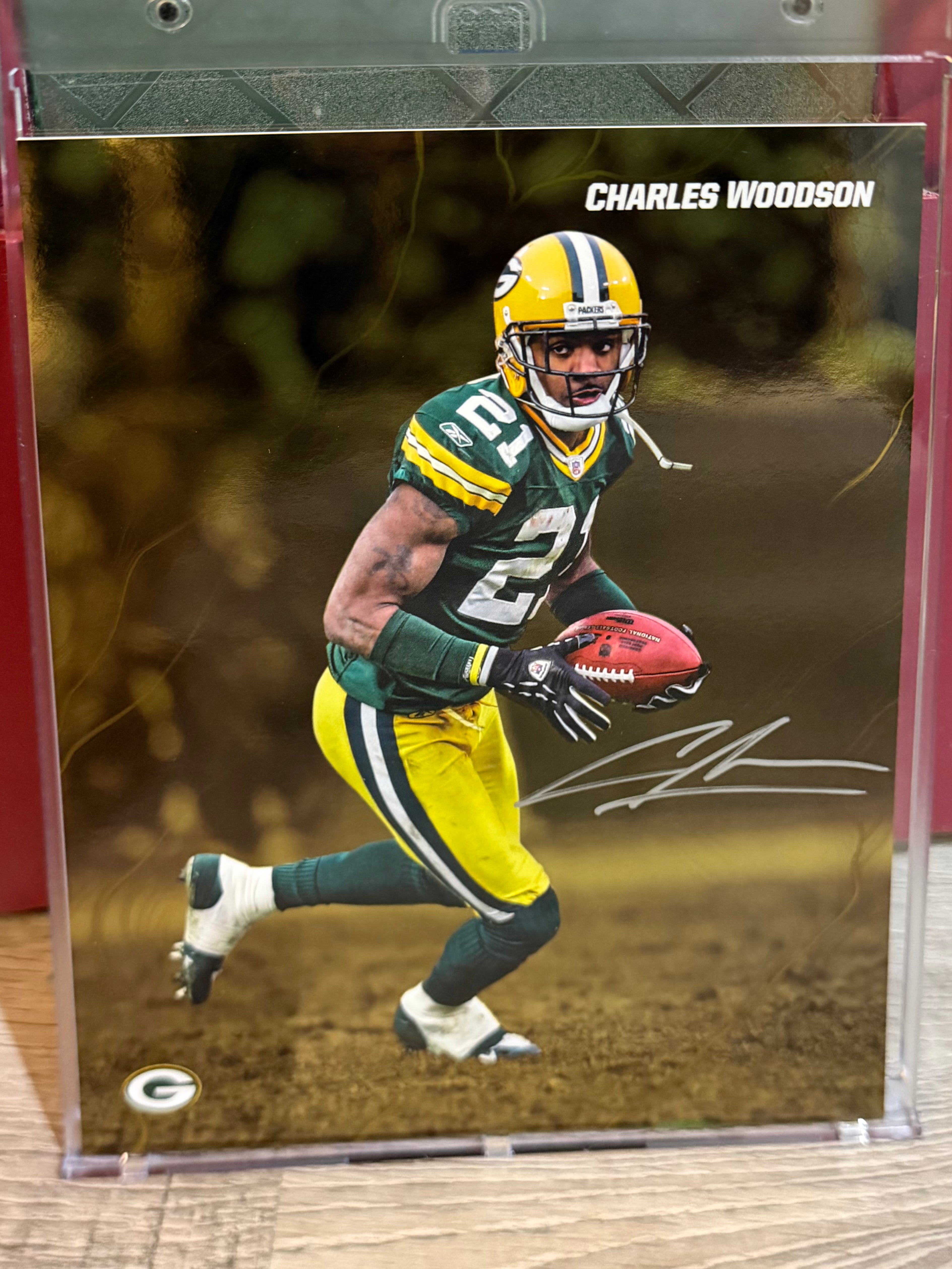 Charles Woodson Signed Fanatics Emanate 8x10 Gold /50