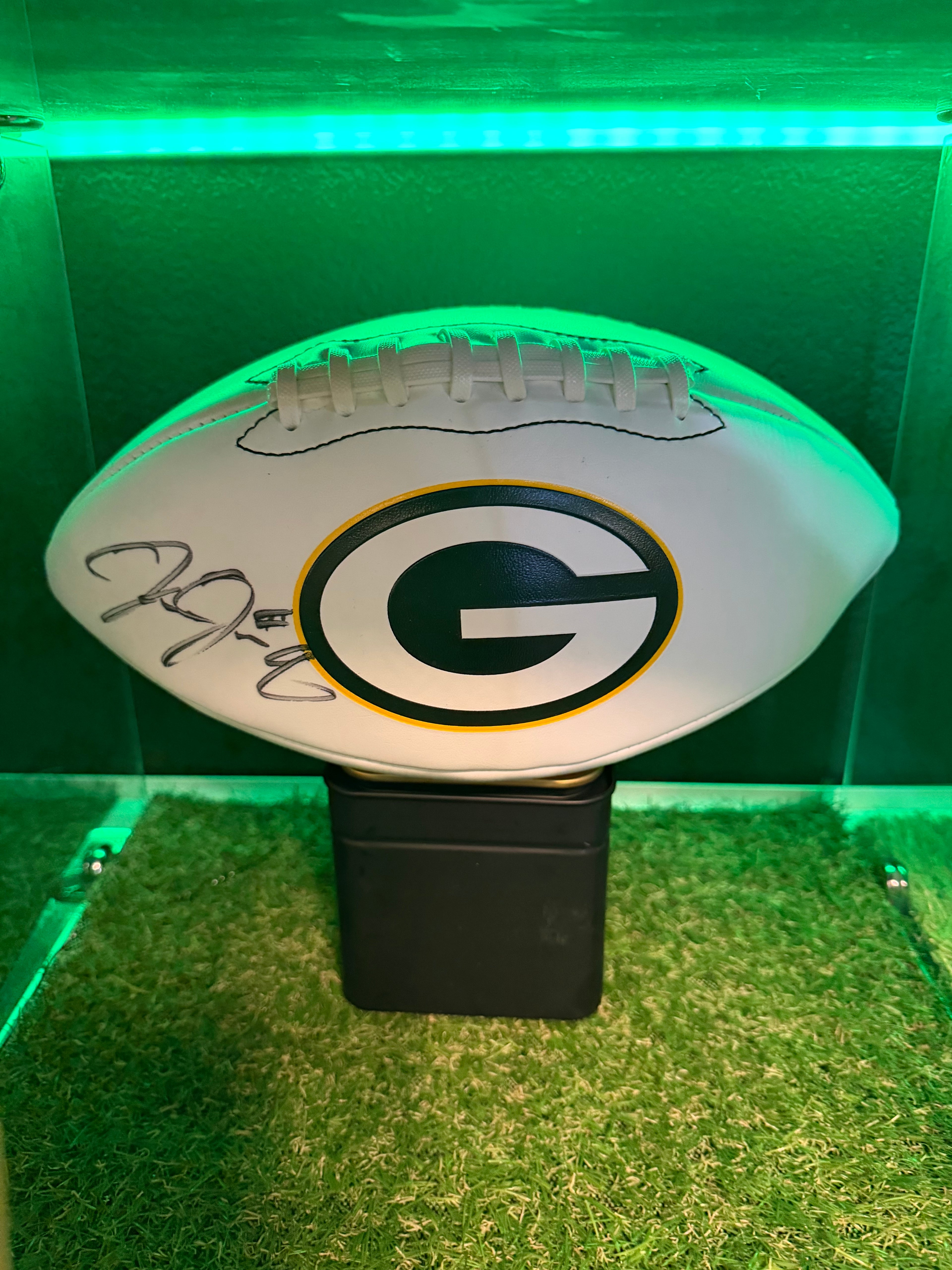 Josh Jacobs White Panel Signed Logo Football