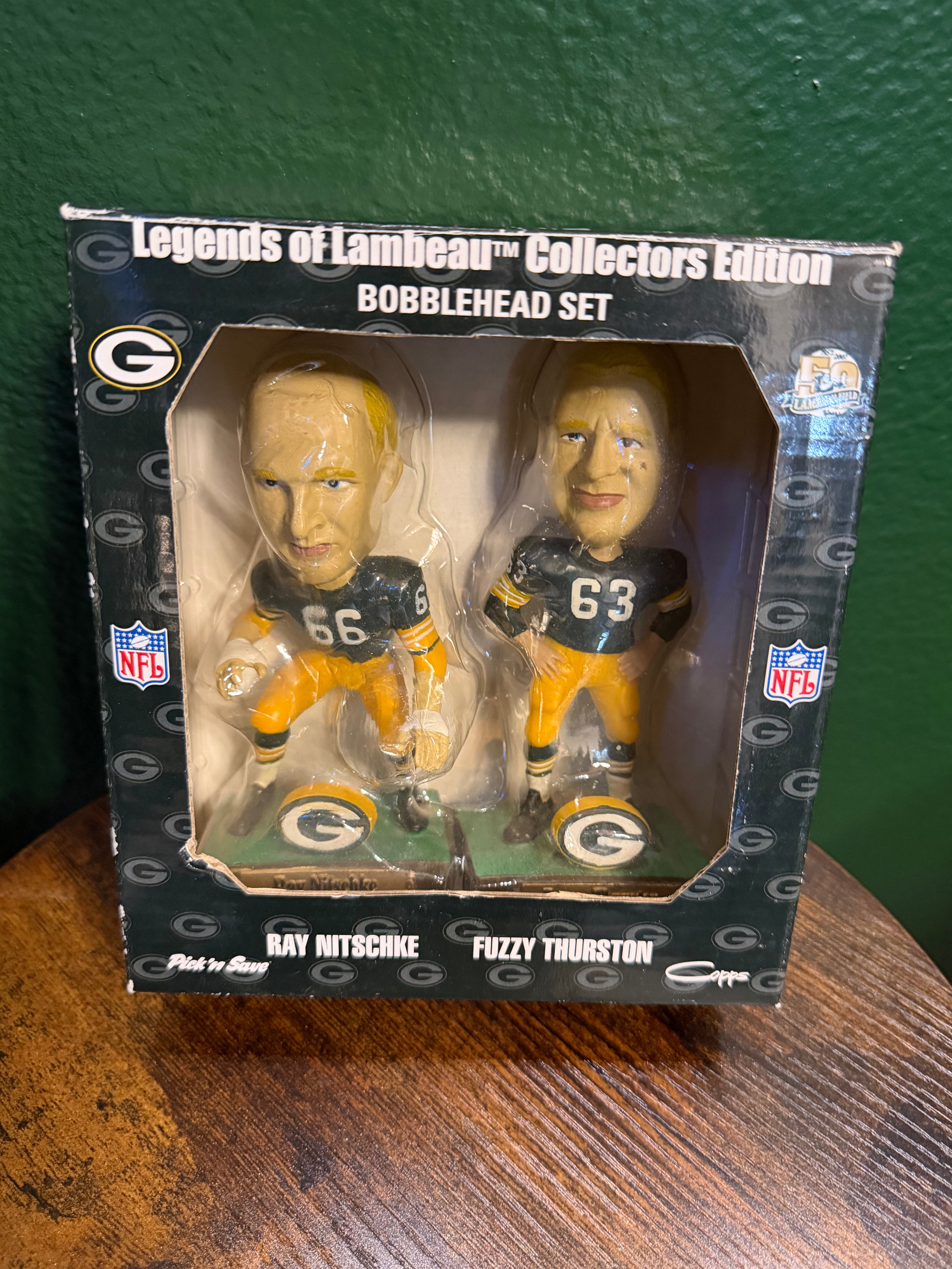 Ray Nitschke and Fuzzy Thurston Mini Bobblehead Set