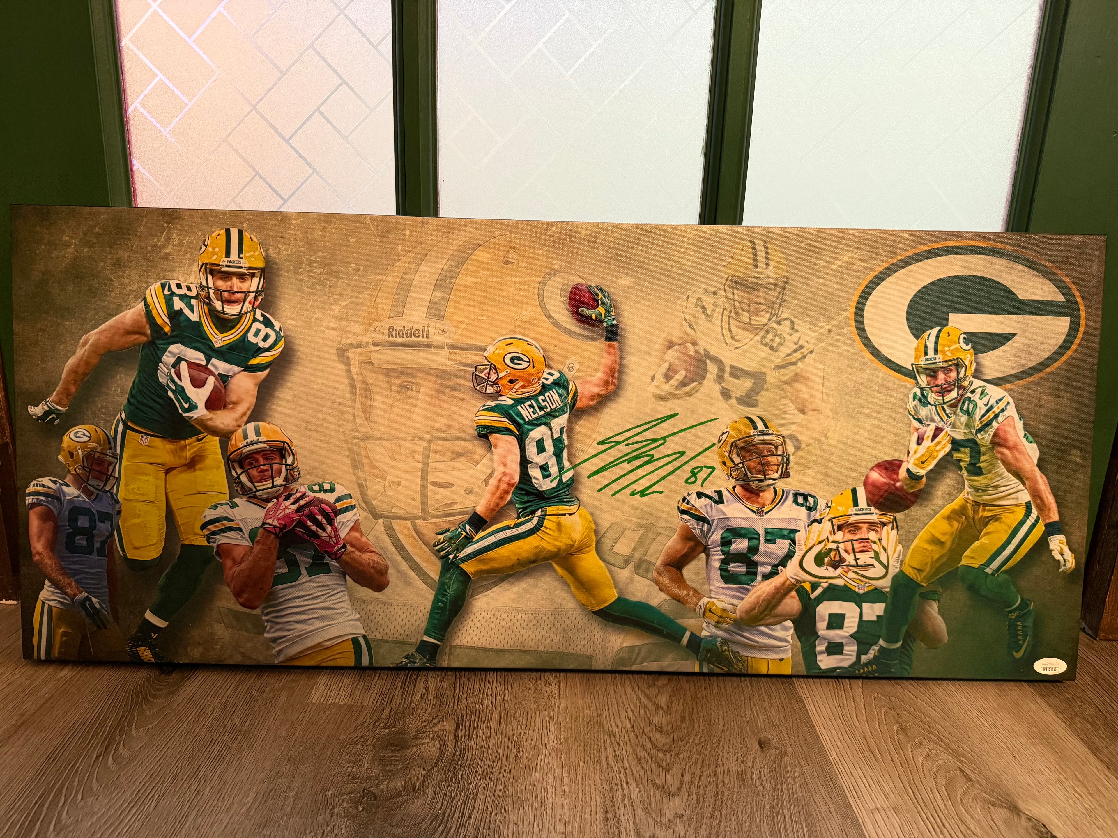 Jordy Nelson 13x31 Signed Canvas