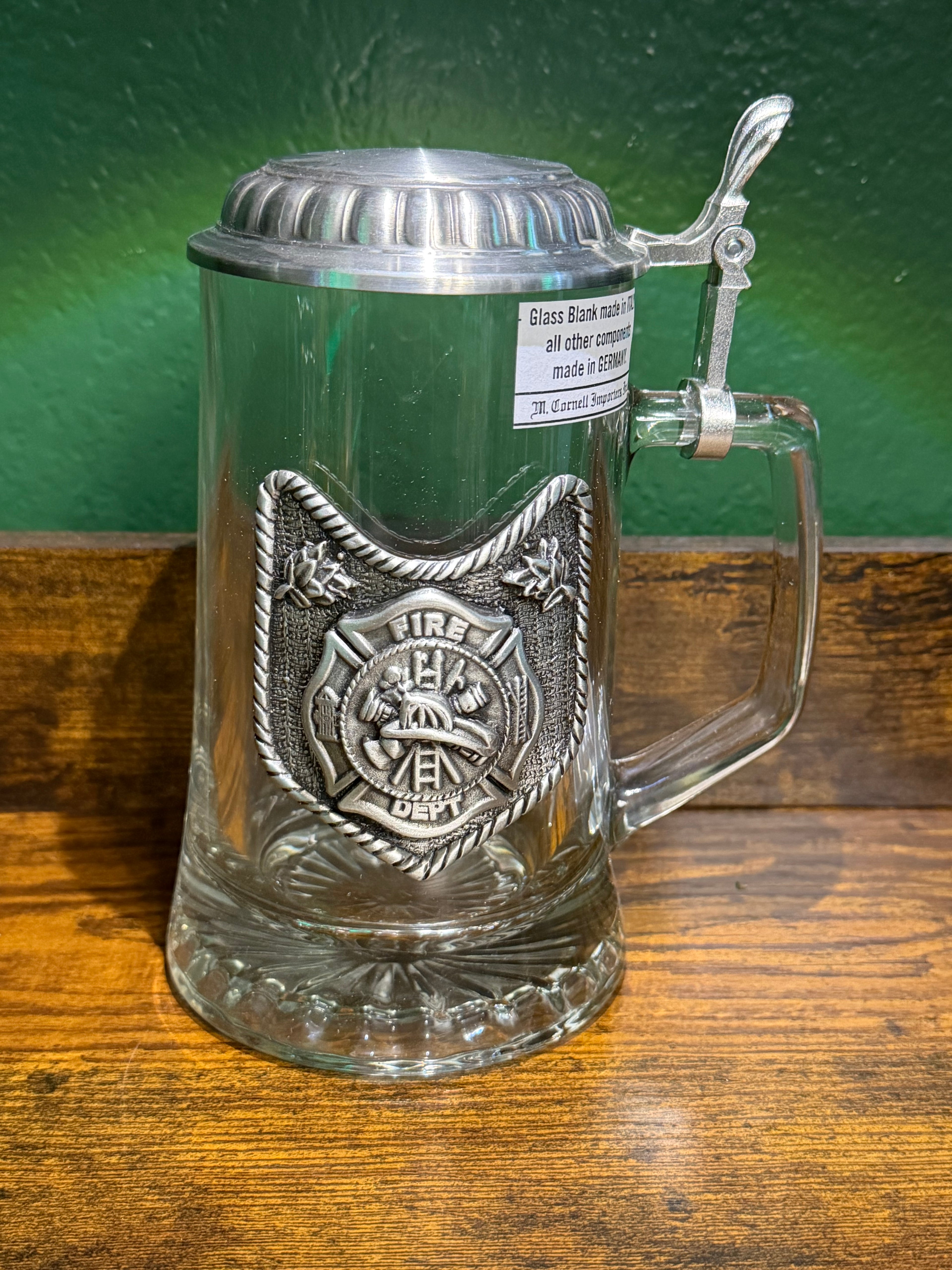 Fire Department Glass Stein