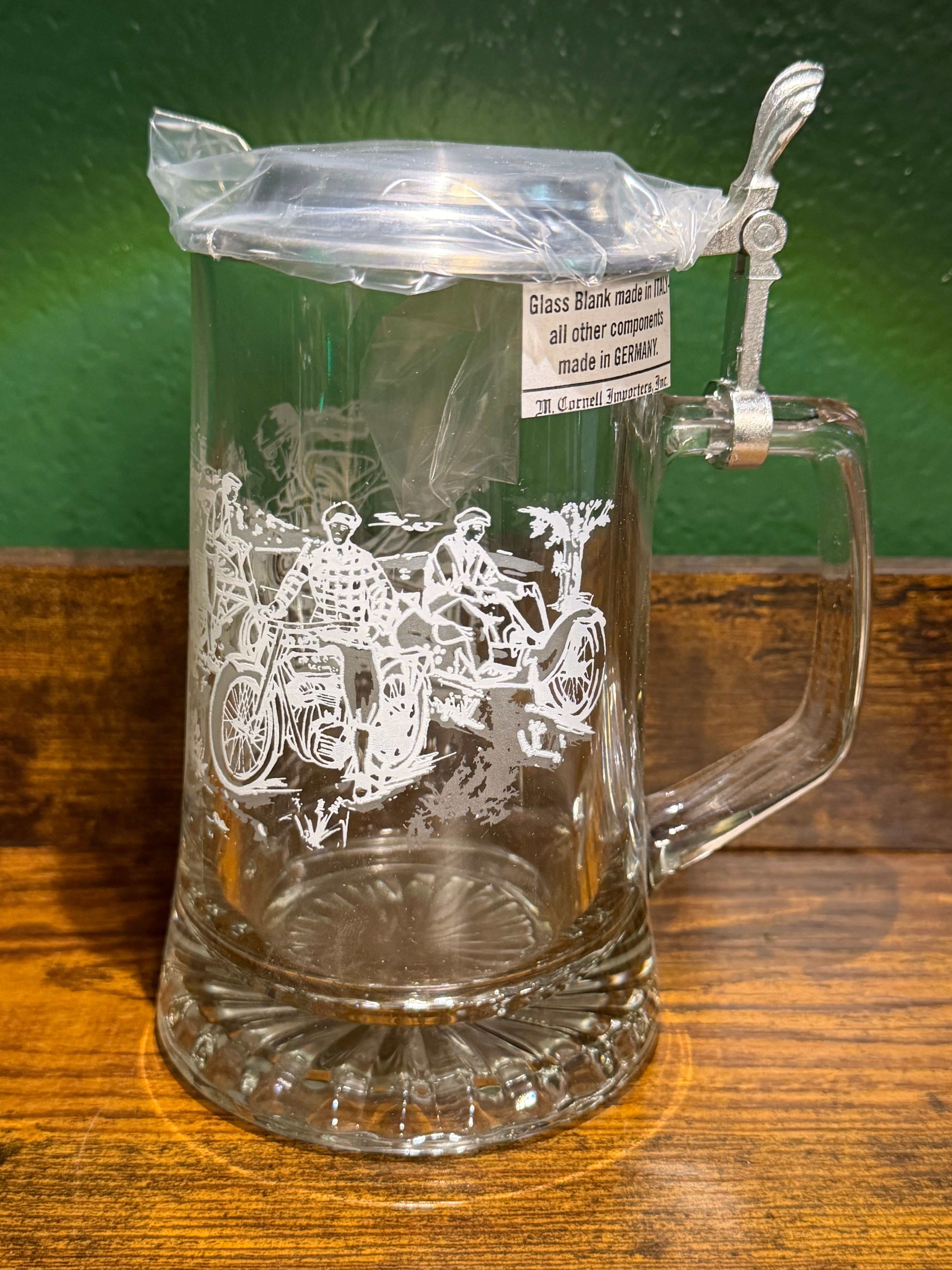 Motorcycle Glass Stein
