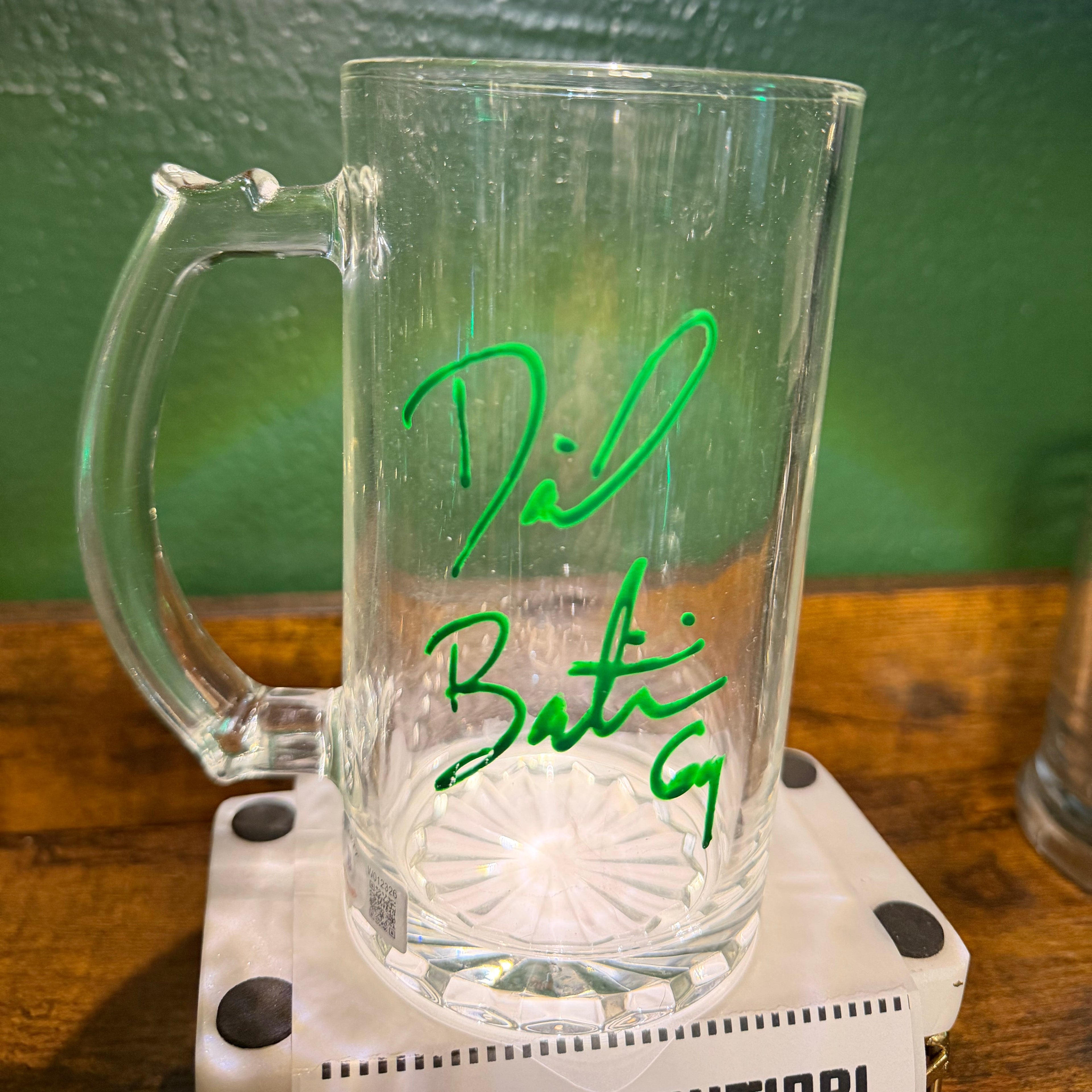 David Bakhtiari Signed Beer Glass