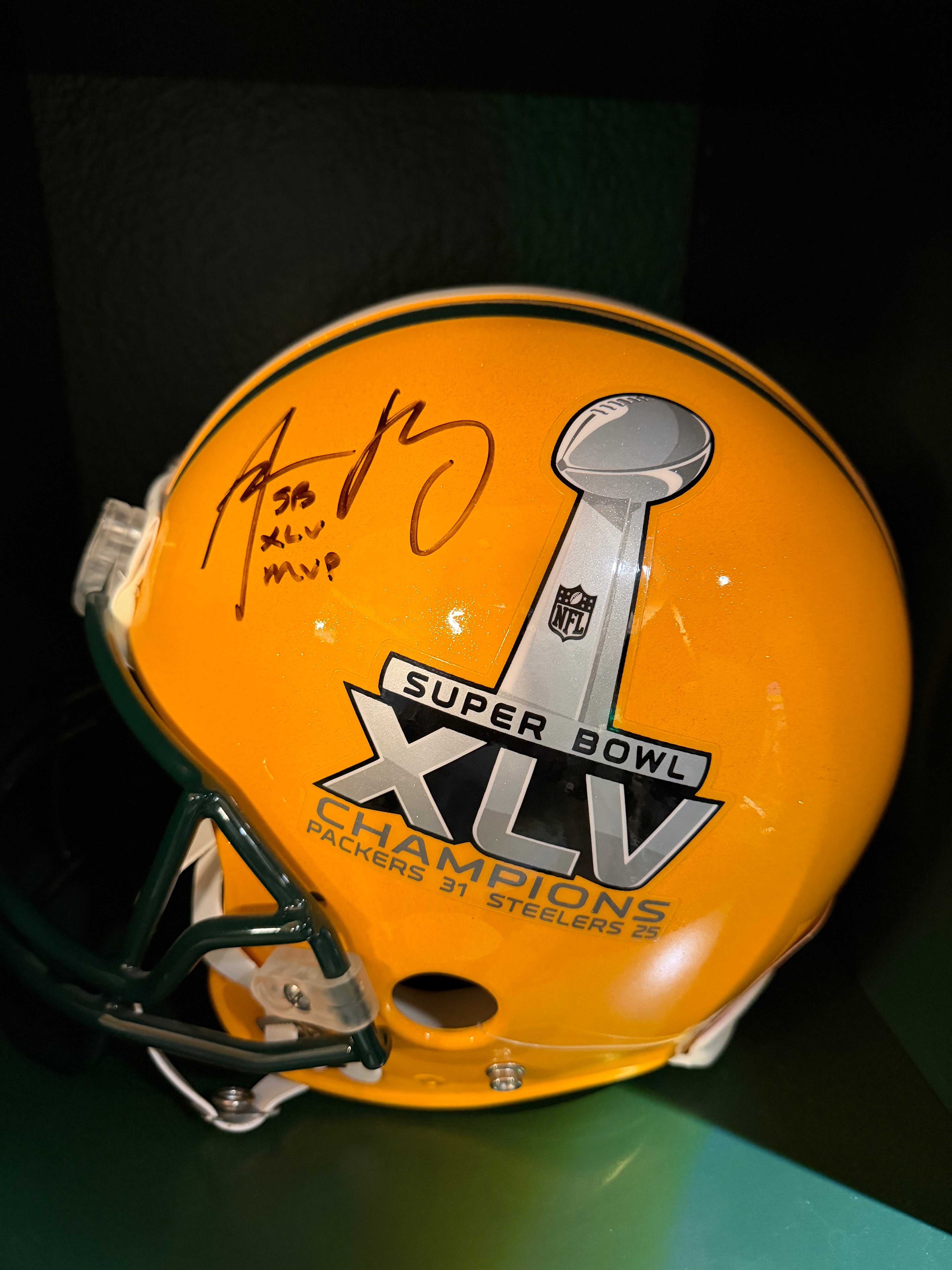 Aaron Rodgers XLV Full Size Authentic Helmet w/ Inscription