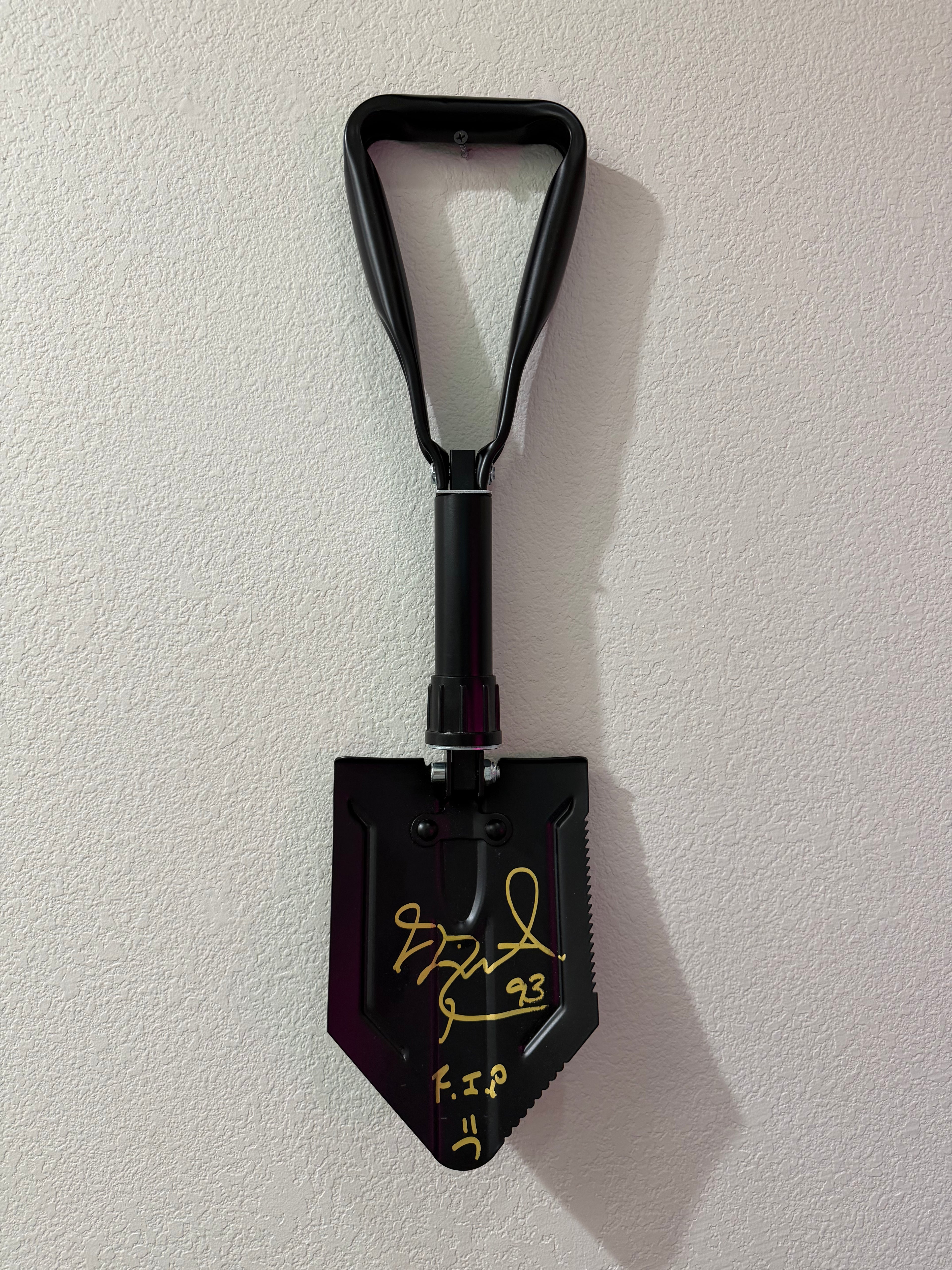 Gilbert Brown Signed "RIP" Gravedigger Shovel- 23" Black