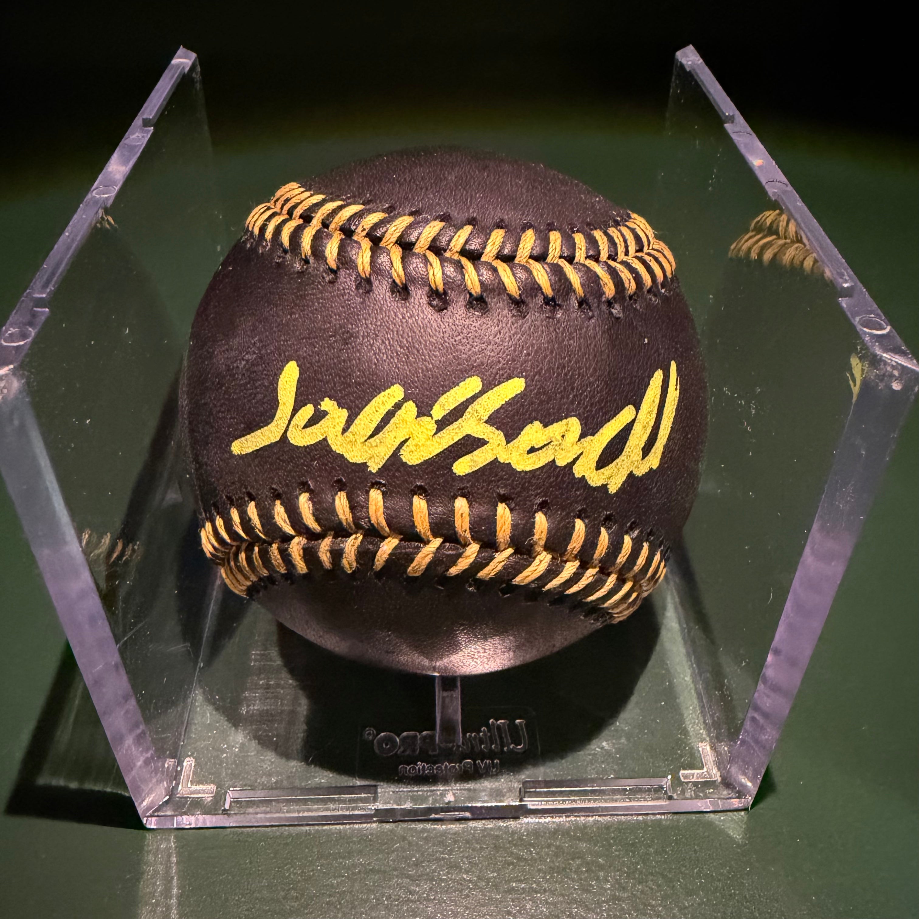 Jackson Chourio Black and Gold Signed Baseball