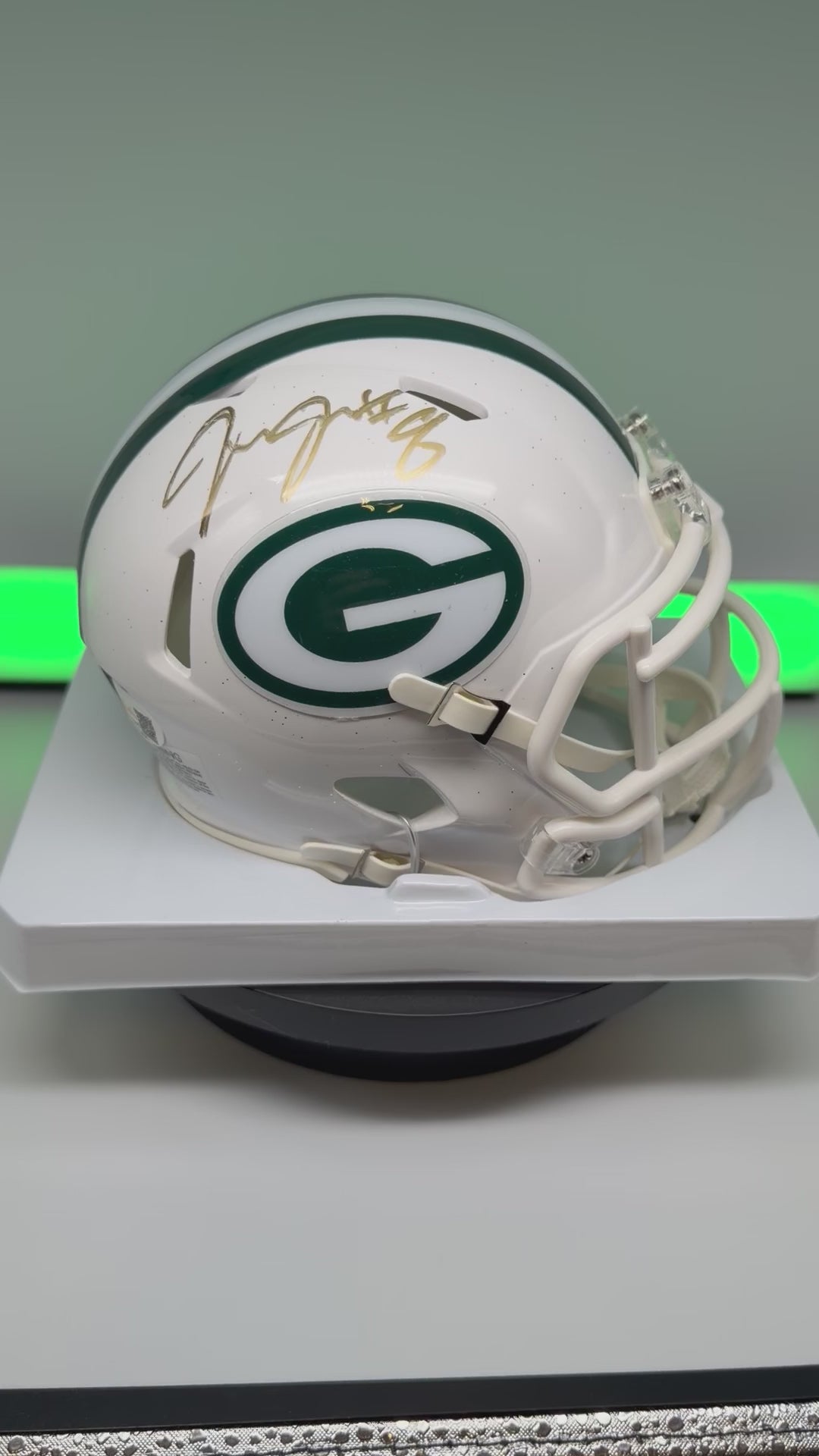 Josh Jacobs Signed Winter Warning Alt White Mini Helmet