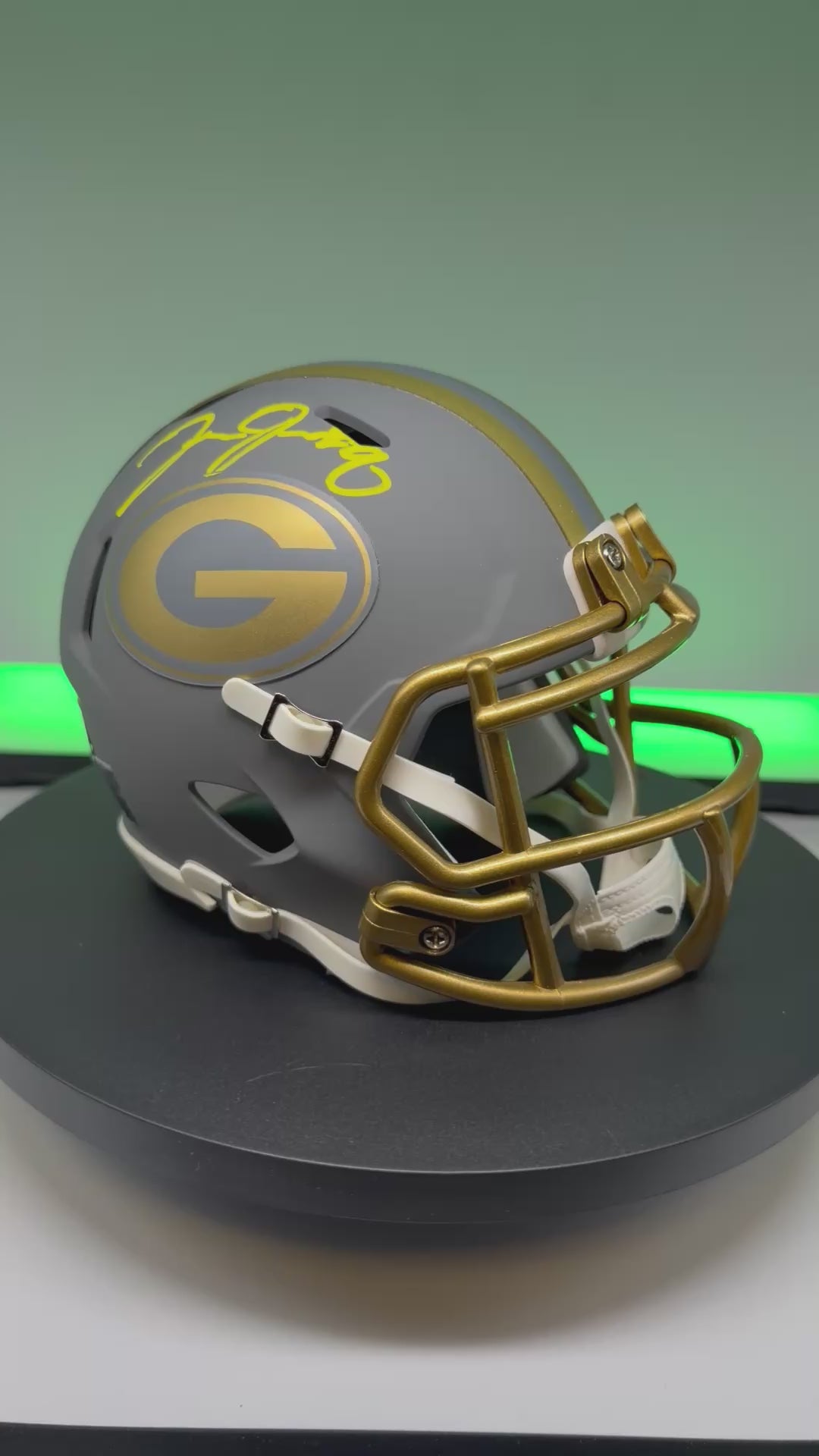 Josh Jacobs Signed Slate Mini Helmet