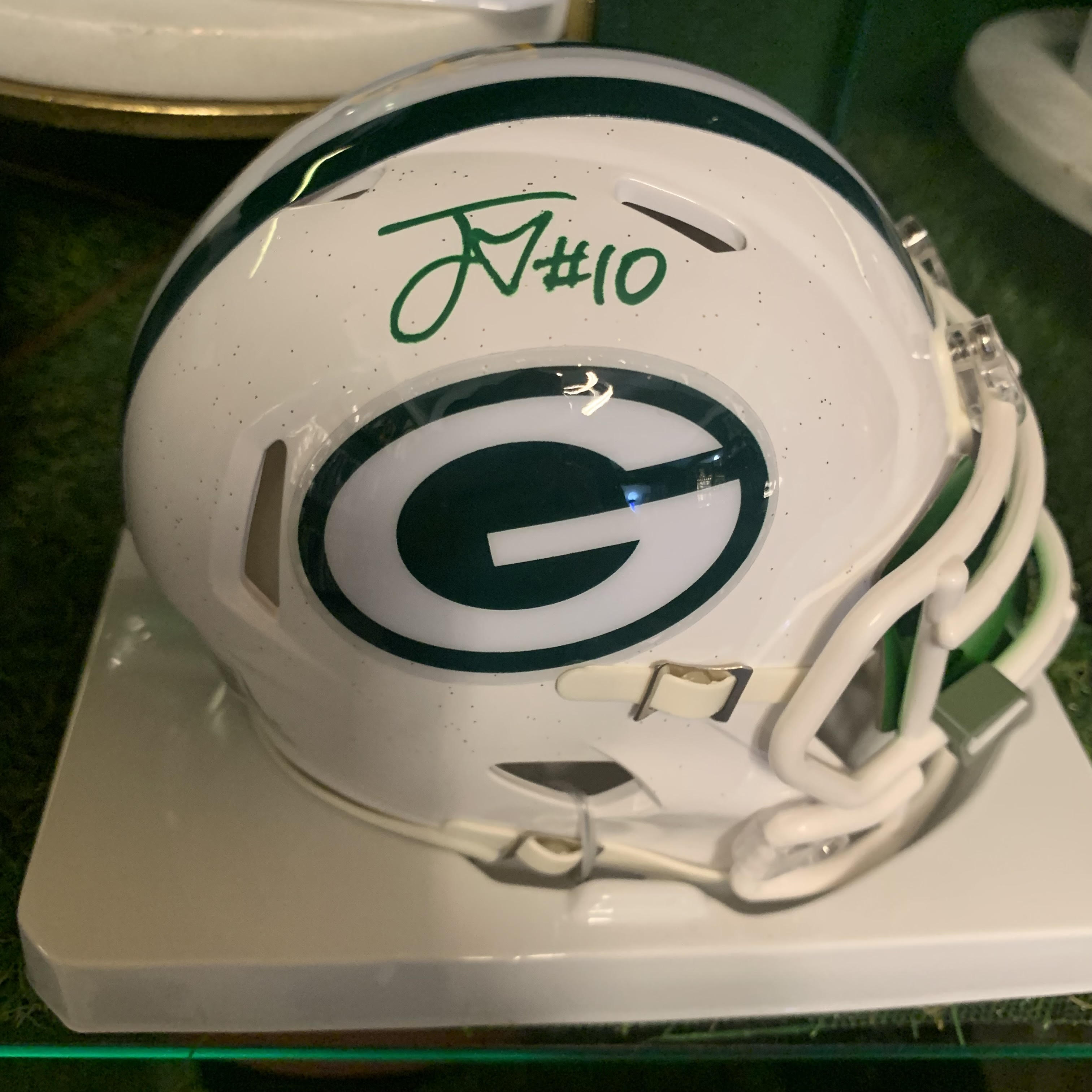 Jordan Love Winter Warning- Alt White Mini Helmet