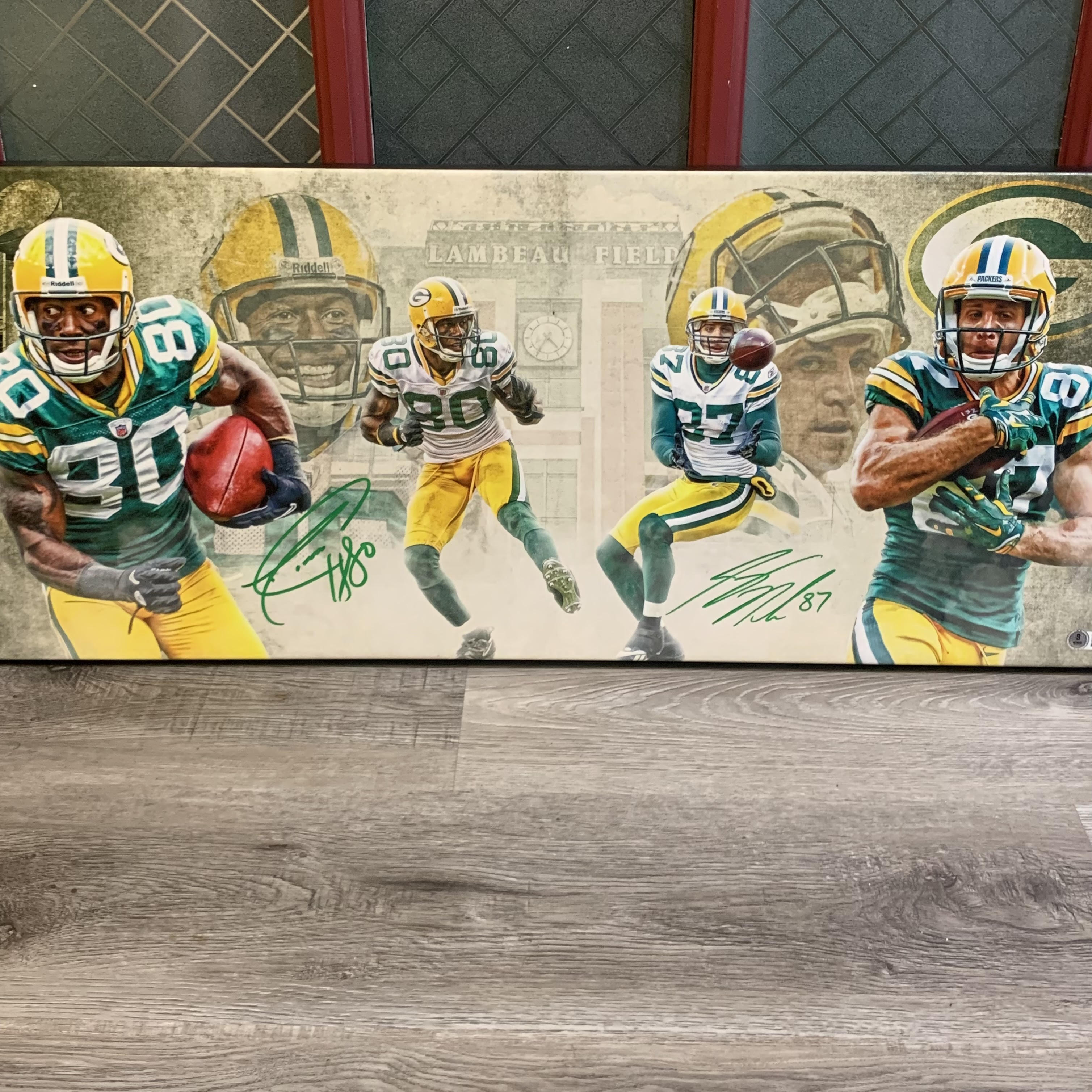 Donald Driver/Jordy Nelson 13x31 Canvas- Beckett COA